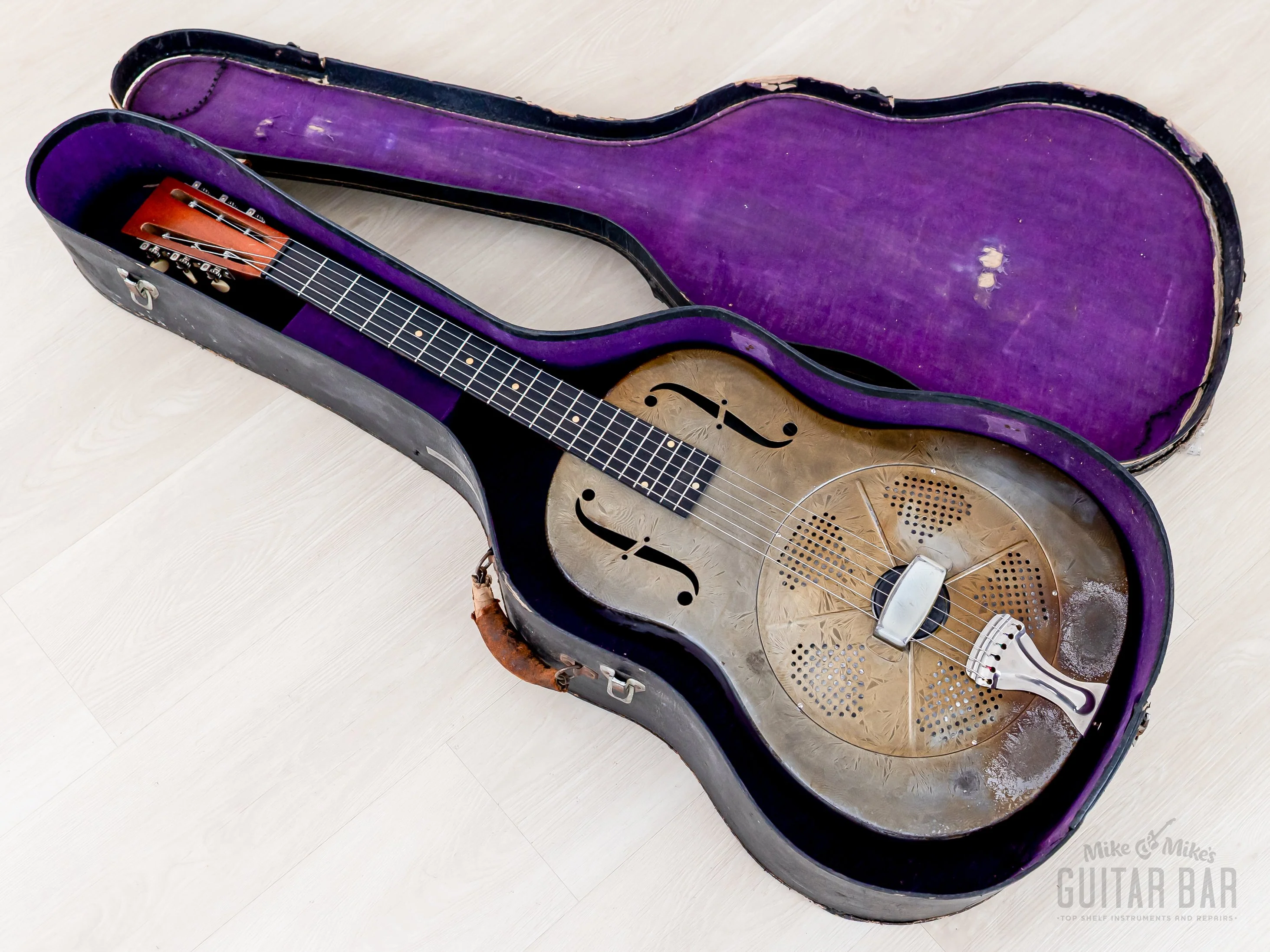 1931 National Sears, Roebuck & Co. Duolian Vintage Single Cone Resonator Frosted Duco w/ Case - Image 21