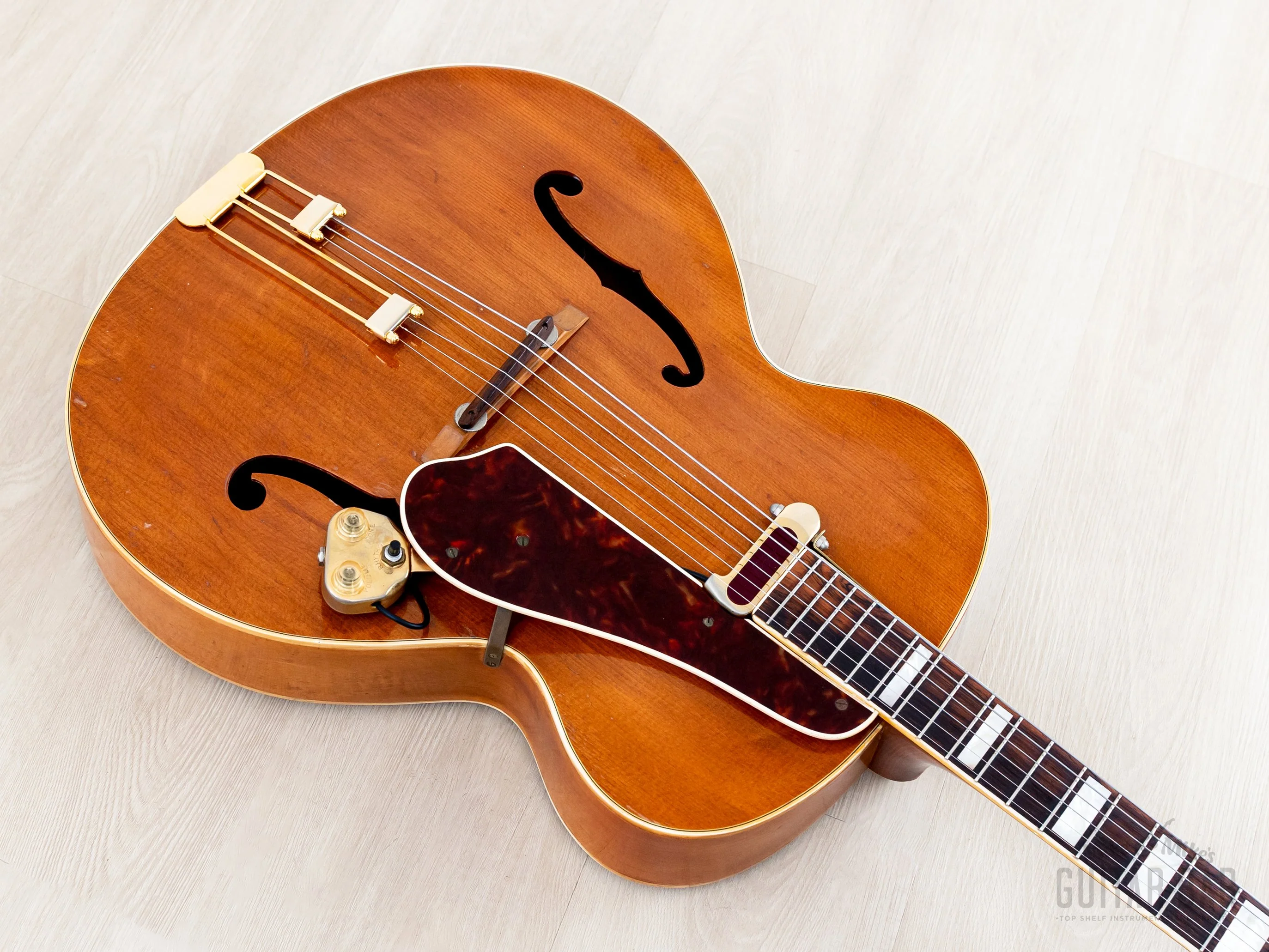 1949 Epiphone Broadway Vintage Archtop Guitar Blonde w/ DeArmond Rythm Chief 1000 Pickup & Case - Image 11