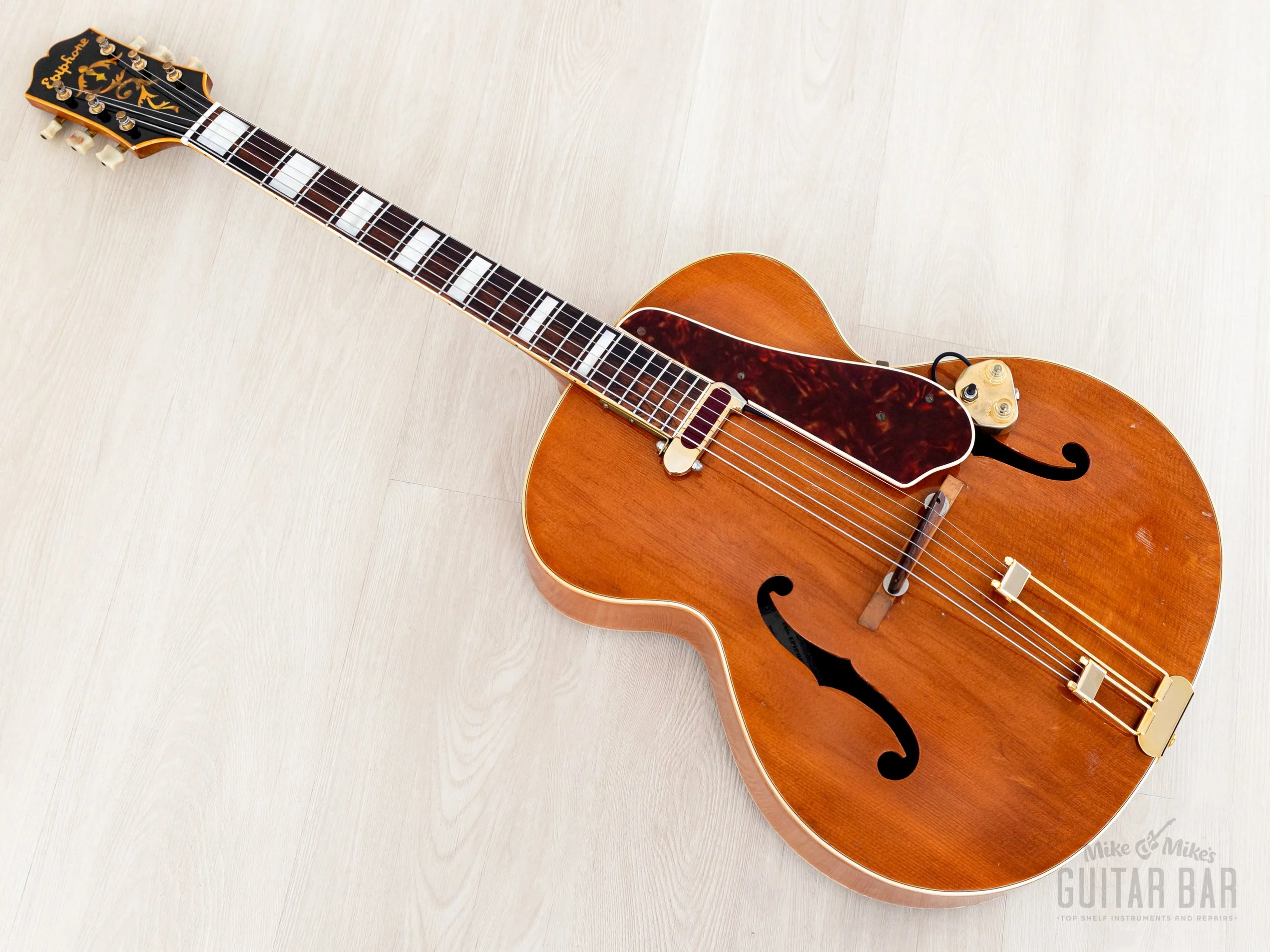 1949 Epiphone Broadway Vintage Archtop Guitar Blonde w/ DeArmond Rythm Chief 1000 Pickup & Case - Image 14
