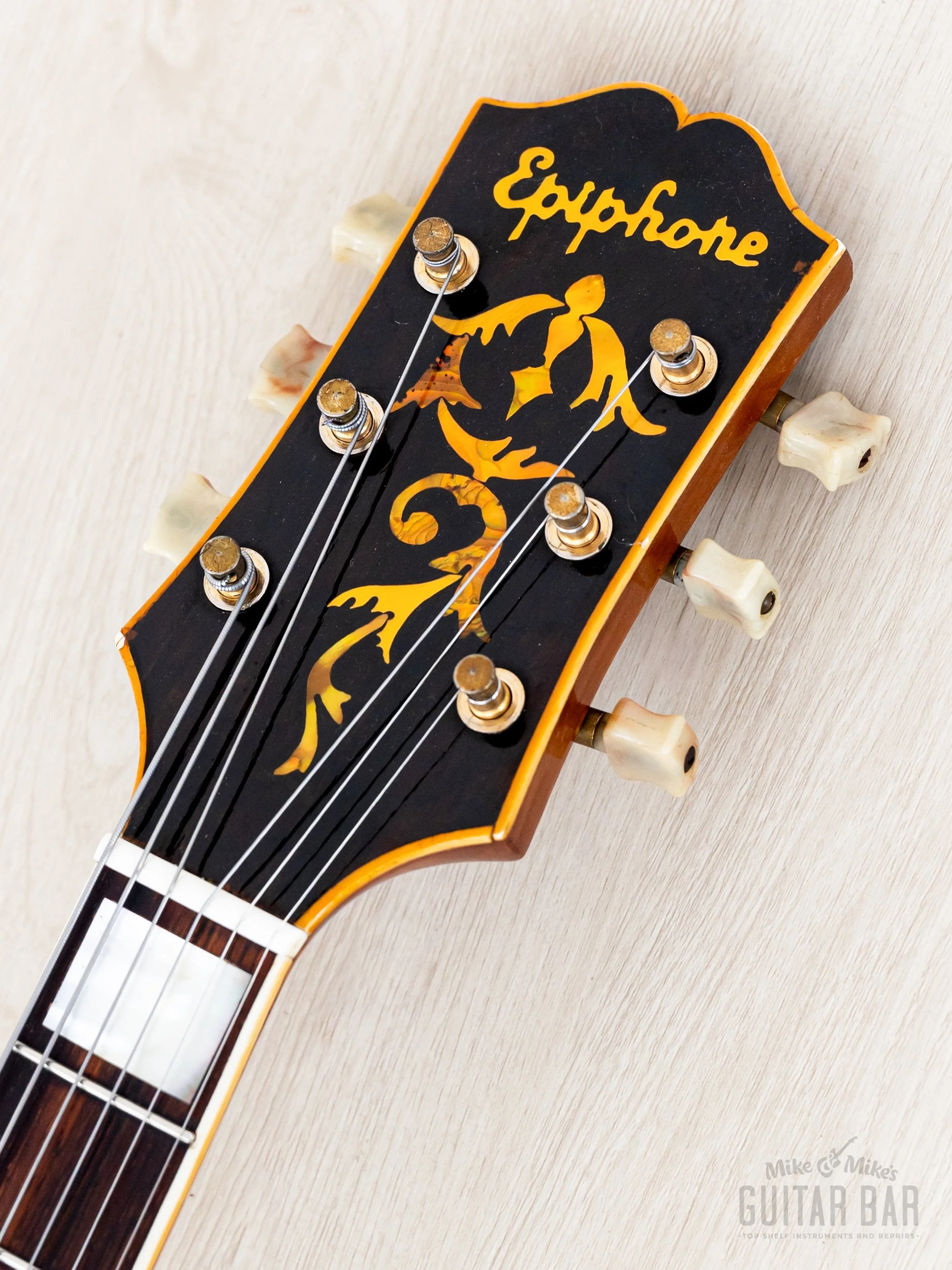 1949 Epiphone Broadway Vintage Archtop Guitar Blonde w/ DeArmond Rythm Chief 1000 Pickup & Case - Image 4