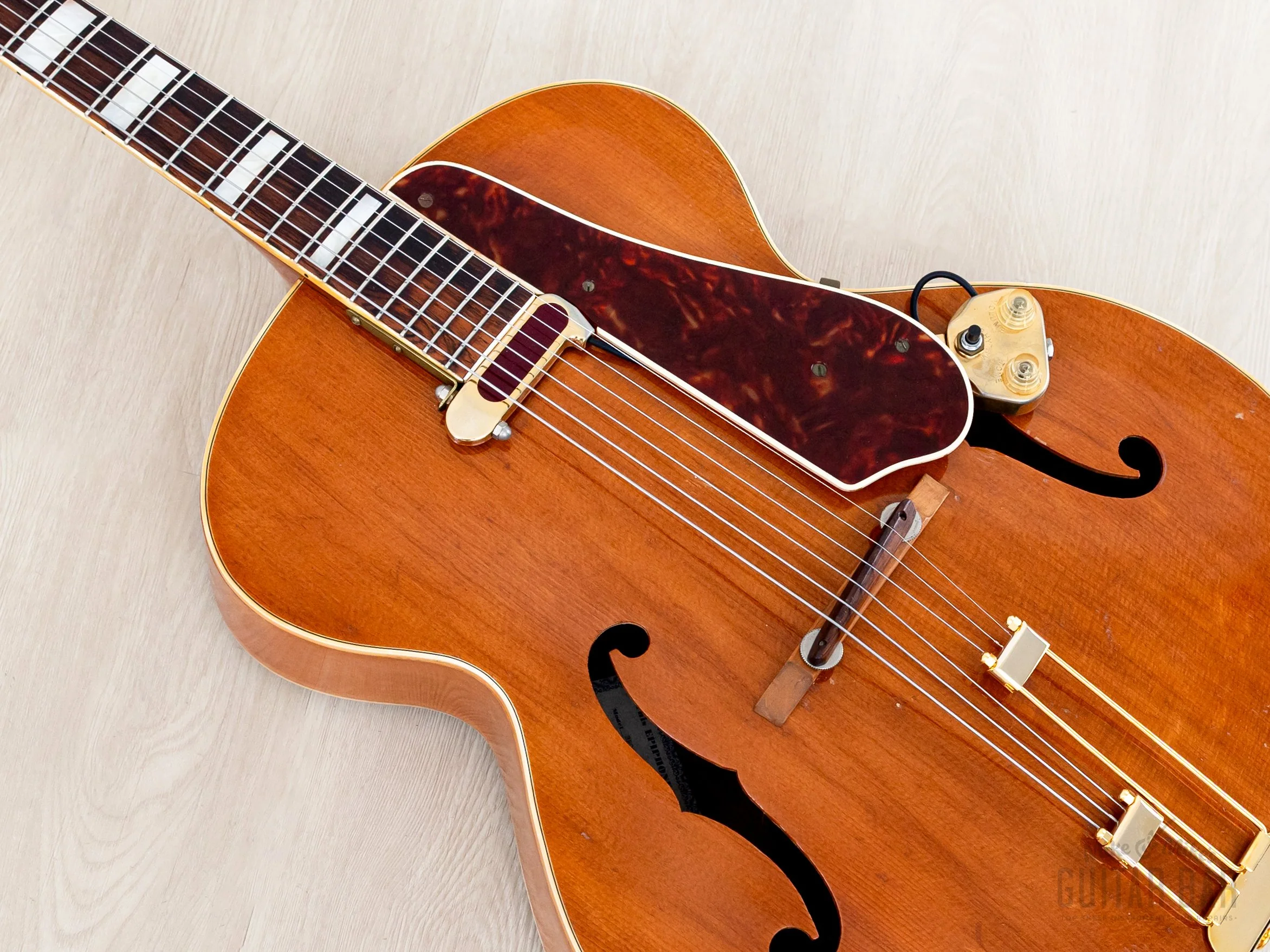 1949 Epiphone Broadway Vintage Archtop Guitar Blonde w/ DeArmond Rythm Chief 1000 Pickup & Case - Image 8