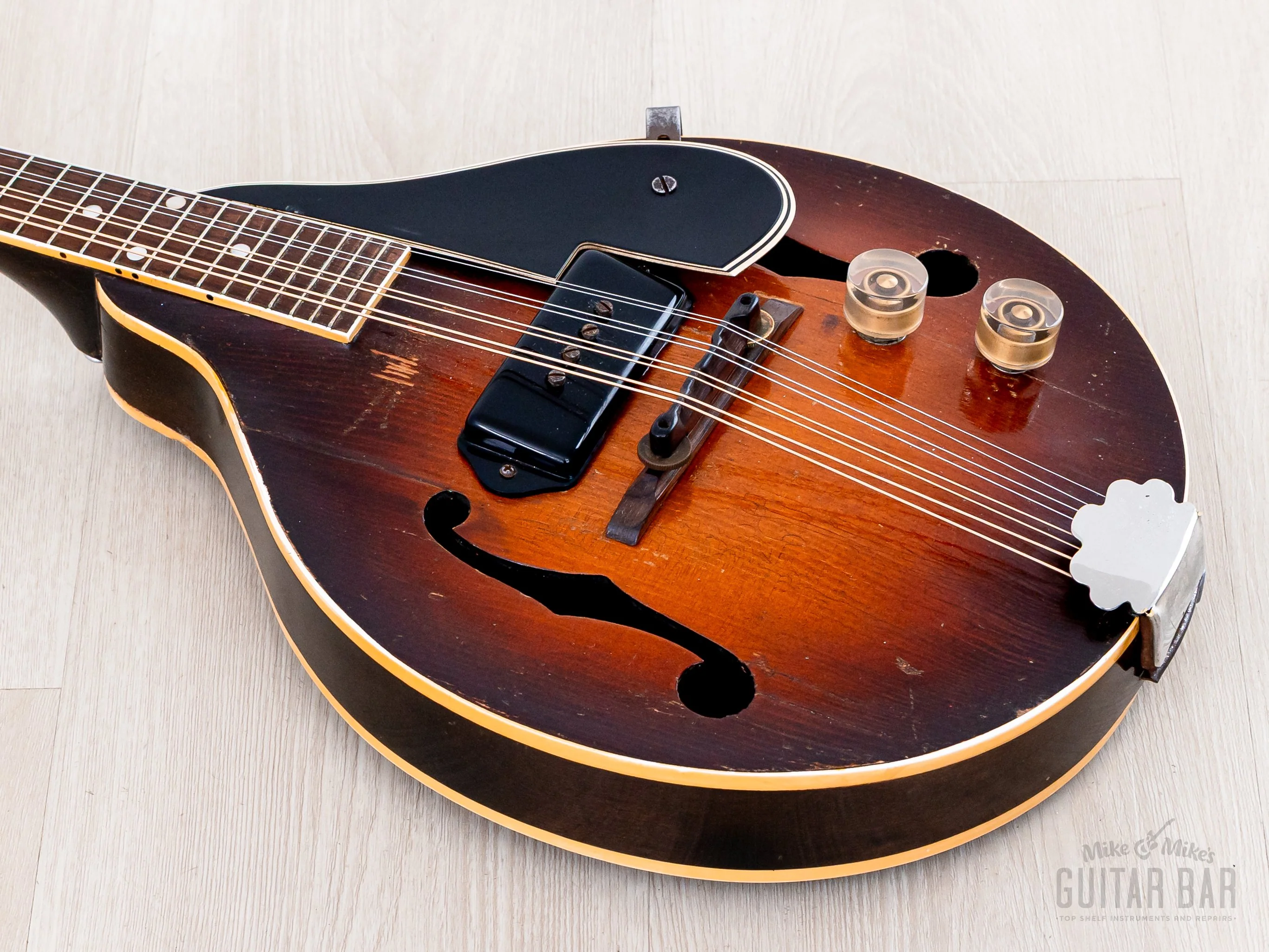1948 Gibson EM-150 Vintage A-Style Electric Mandolin Sunburst w/ P-90, Case - Image 10