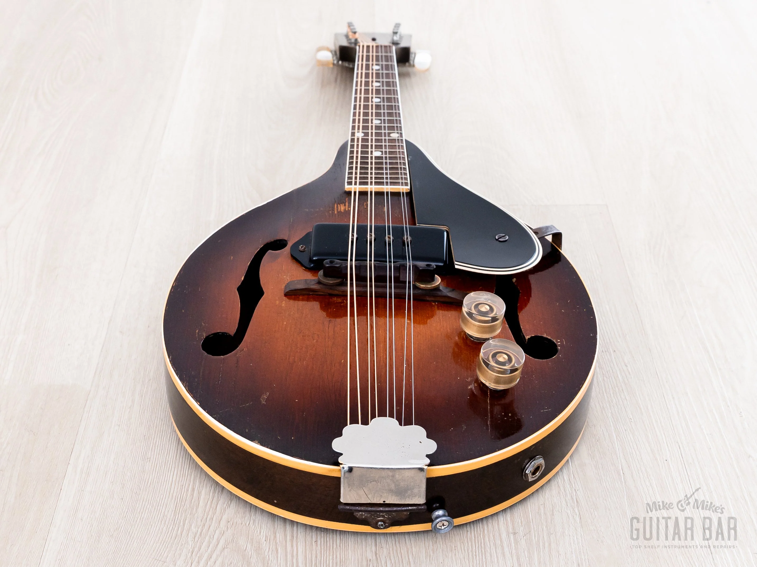 1948 Gibson EM-150 Vintage A-Style Electric Mandolin Sunburst w/ P-90, Case - Image 11