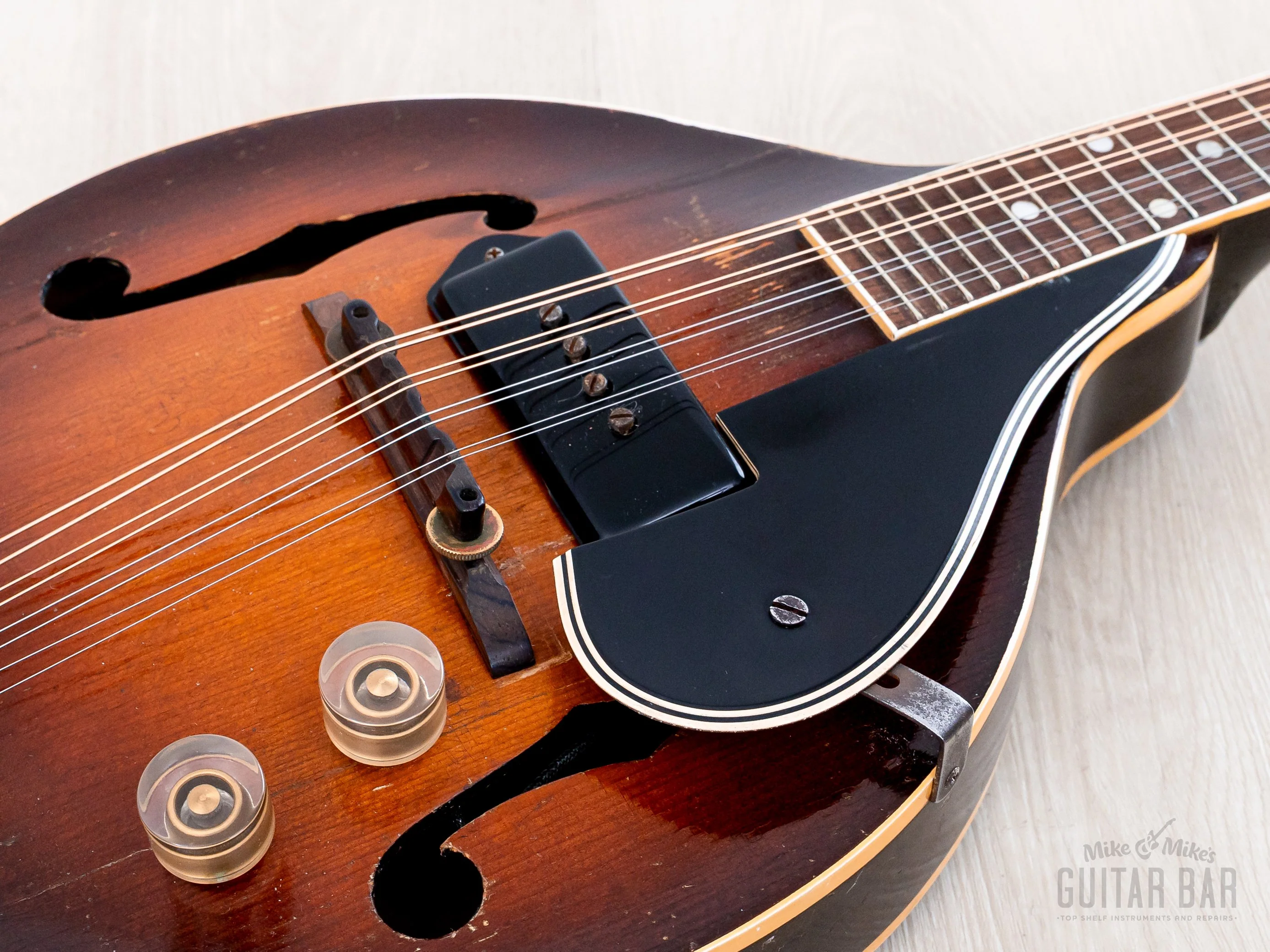 1948 Gibson EM-150 Vintage A-Style Electric Mandolin Sunburst w/ P-90, Case - Image 6