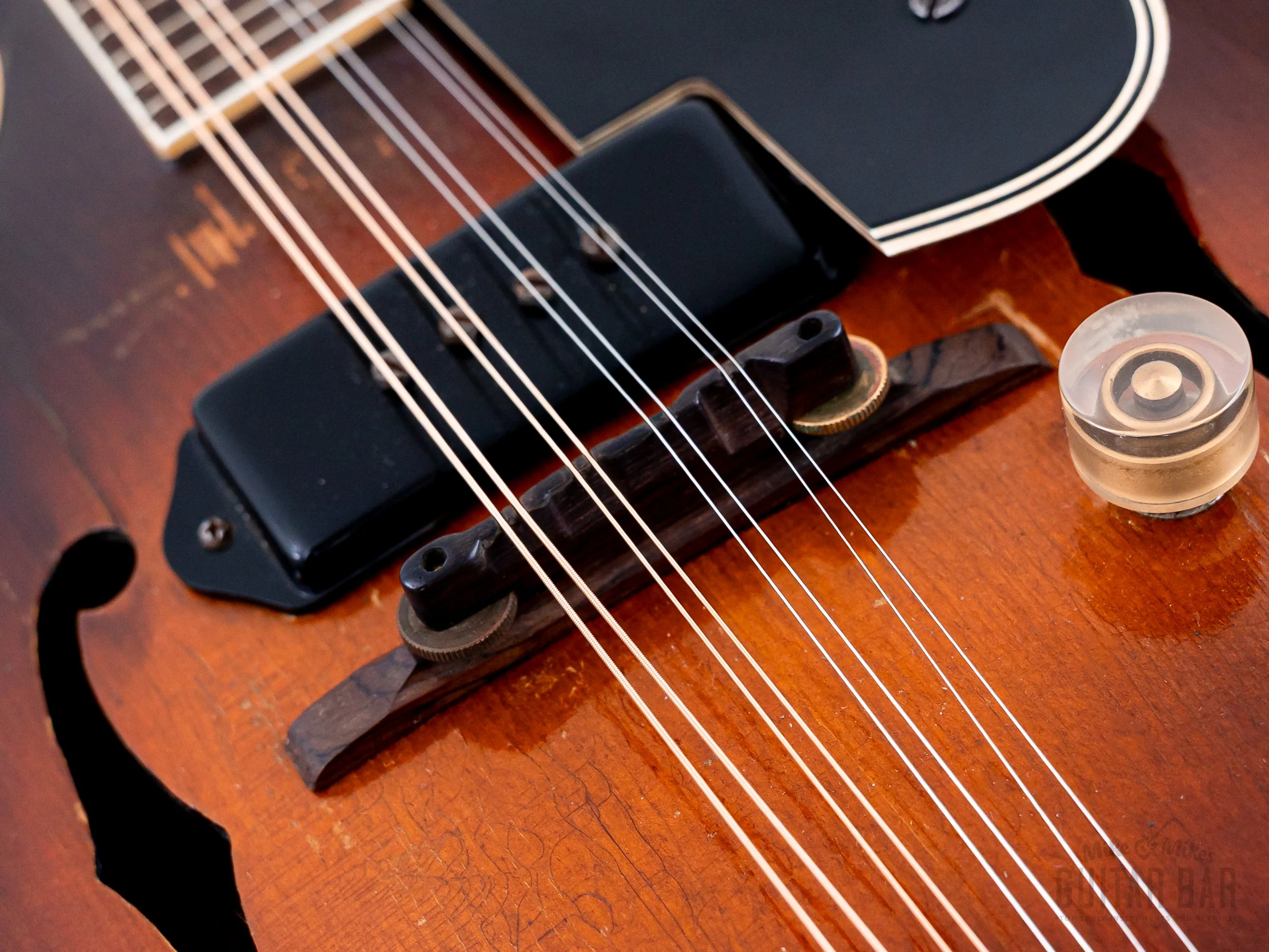 1948 Gibson EM-150 Vintage A-Style Electric Mandolin Sunburst w/ P-90, Case - Image 8