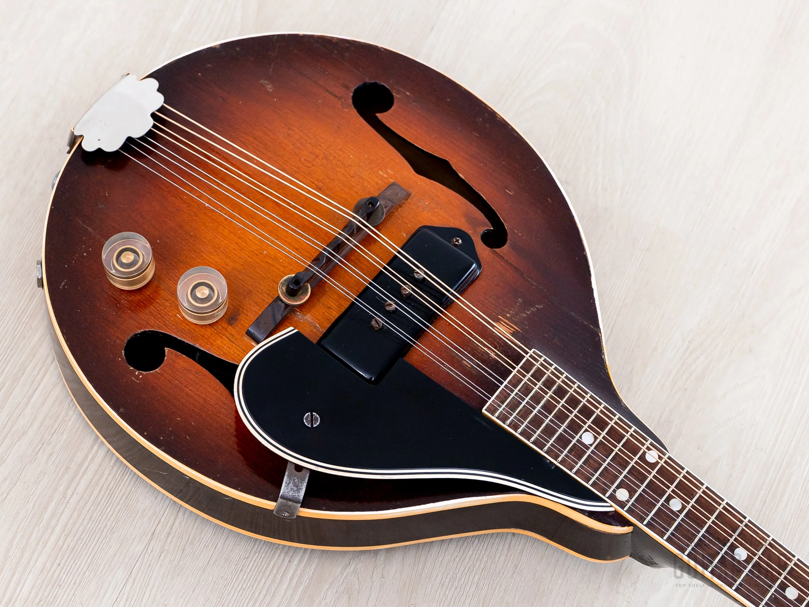 1948 Gibson EM-150 Vintage A-Style Electric Mandolin Sunburst w/ P-90, Case - Image 9