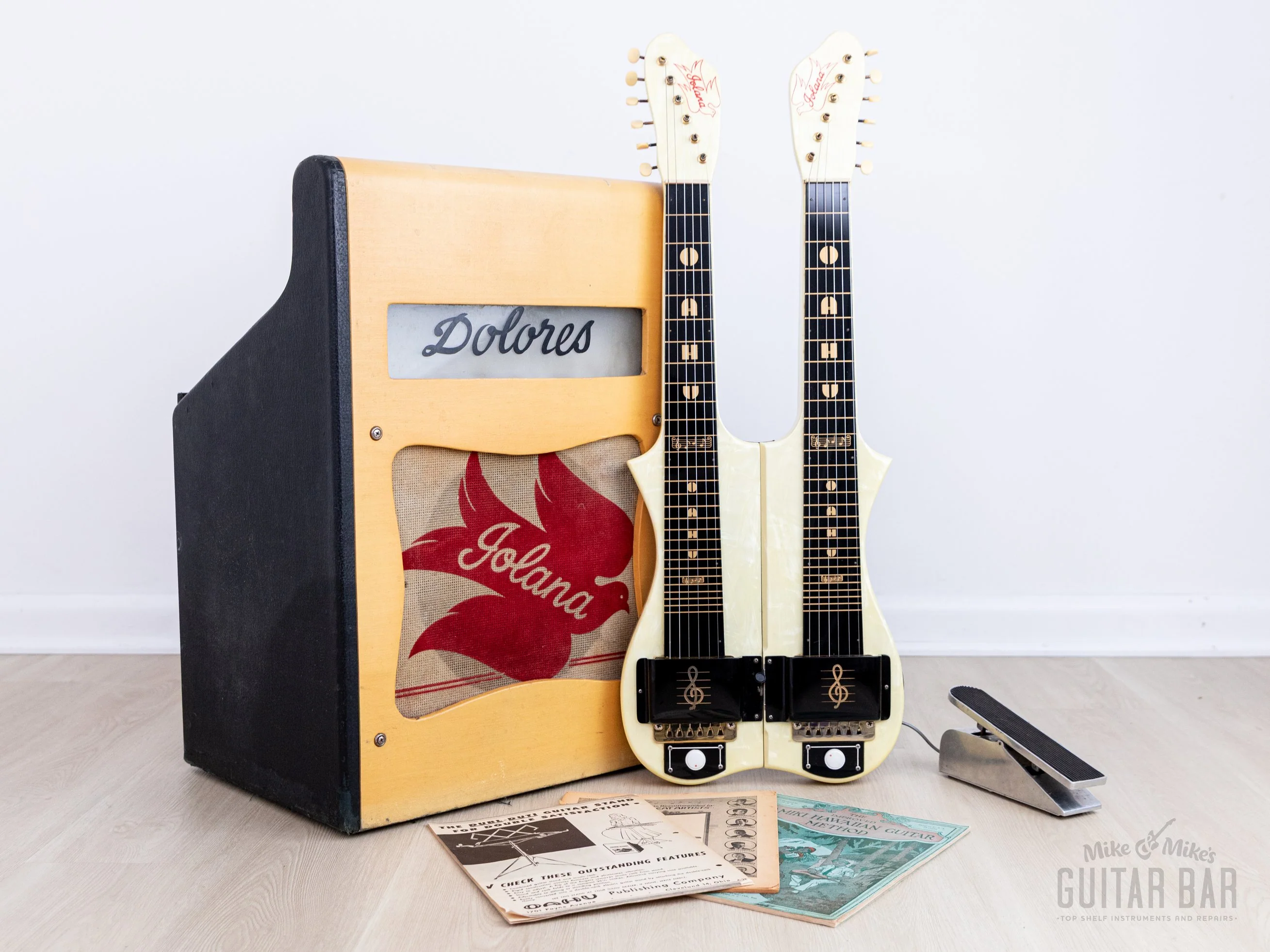 1950 Oahu Iolana Double Neck Valco-Made Lap Steel w/ 403K "Dolores" Bandstand Tube Amp 1x12