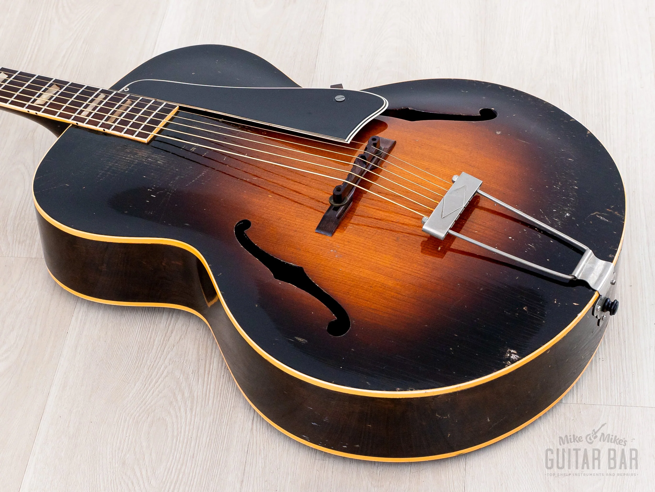 1953 Gibson L-50 Vintage Carved Top Archtop Acoustic Guitar Sunburst w/ Case - Image 11