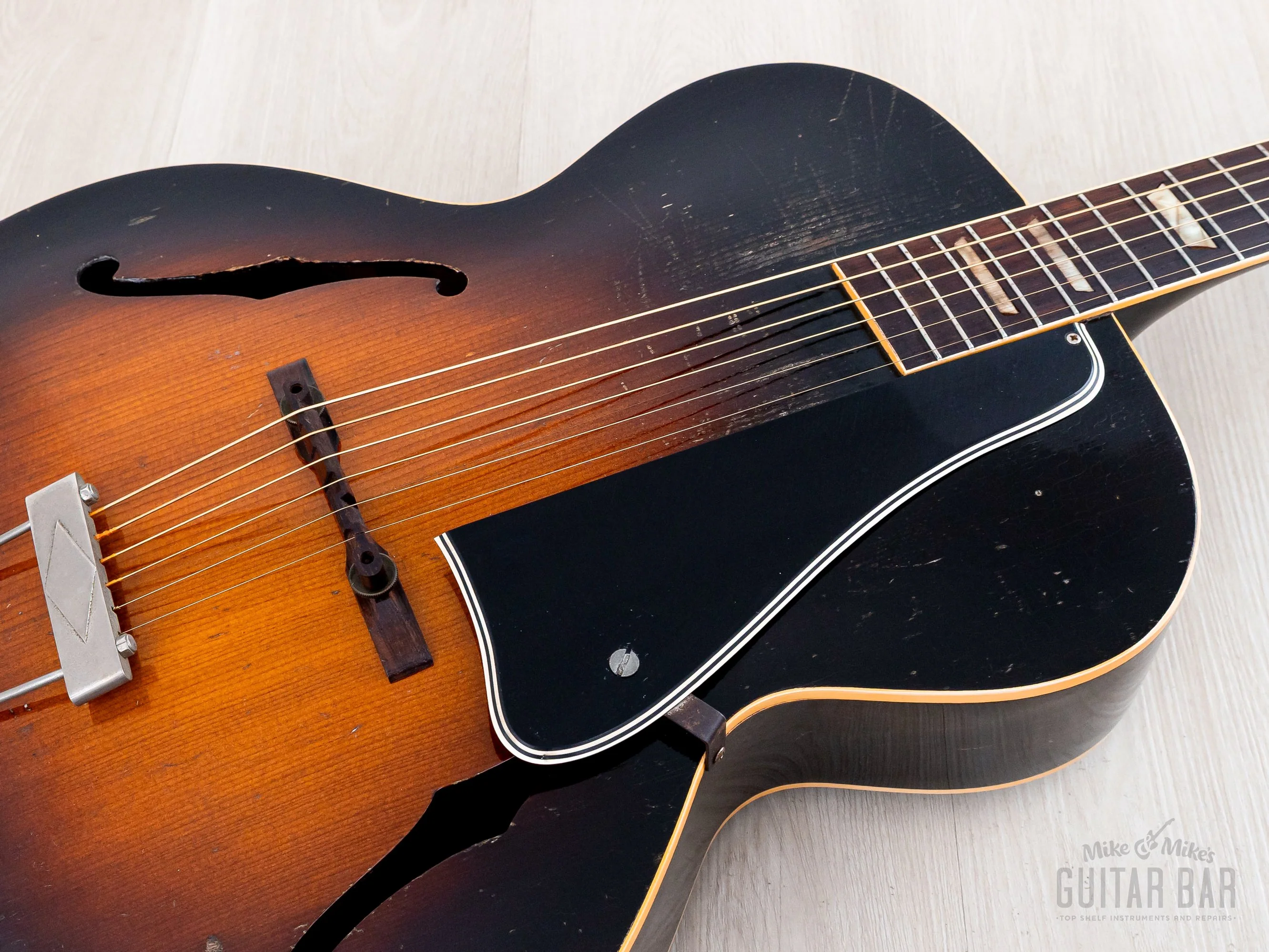 1953 Gibson L-50 Vintage Carved Top Archtop Acoustic Guitar Sunburst w/ Case - Image 7