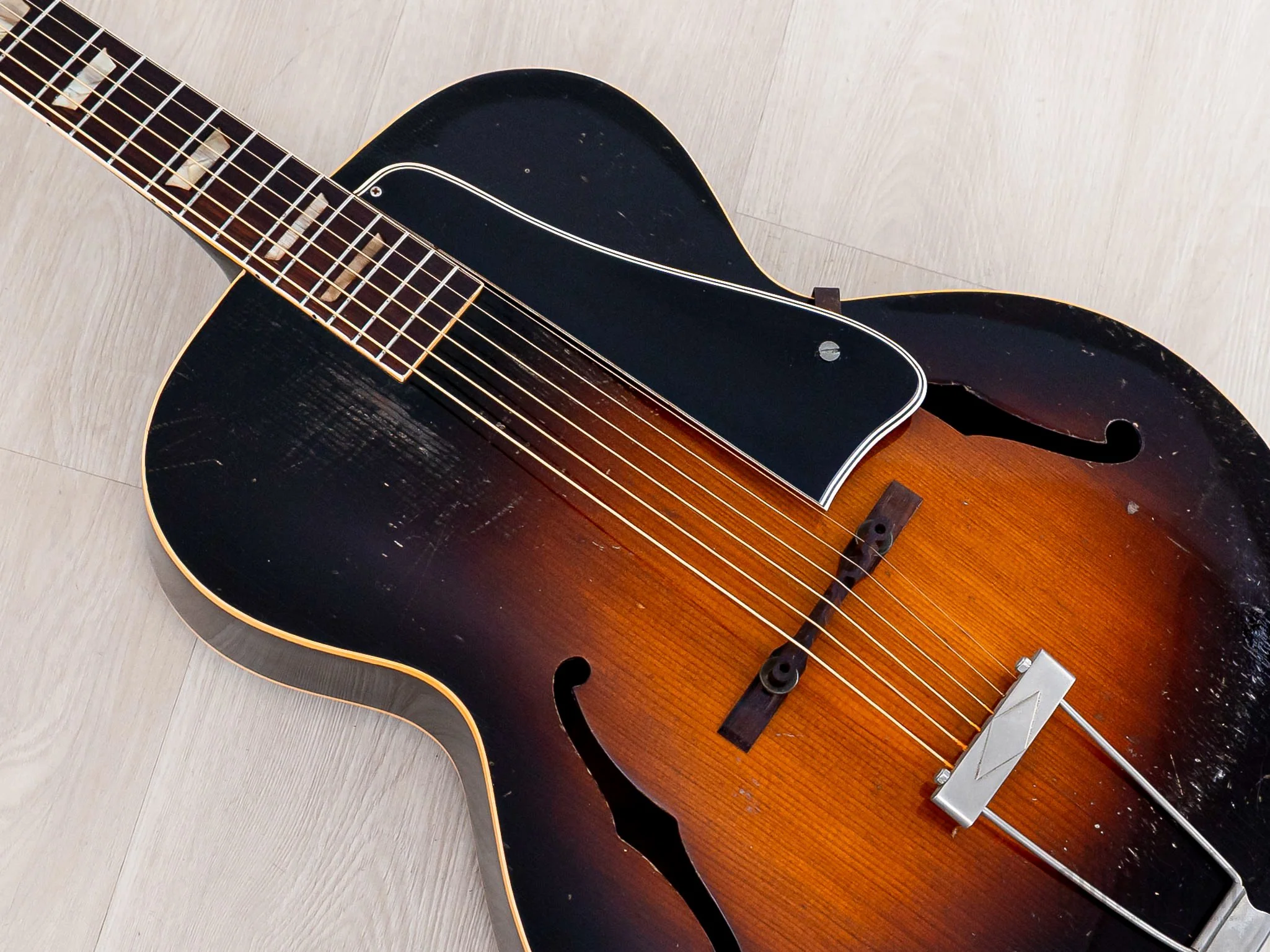 1953 Gibson L-50 Vintage Carved Top Archtop Acoustic Guitar Sunburst w/ Case - Image 8