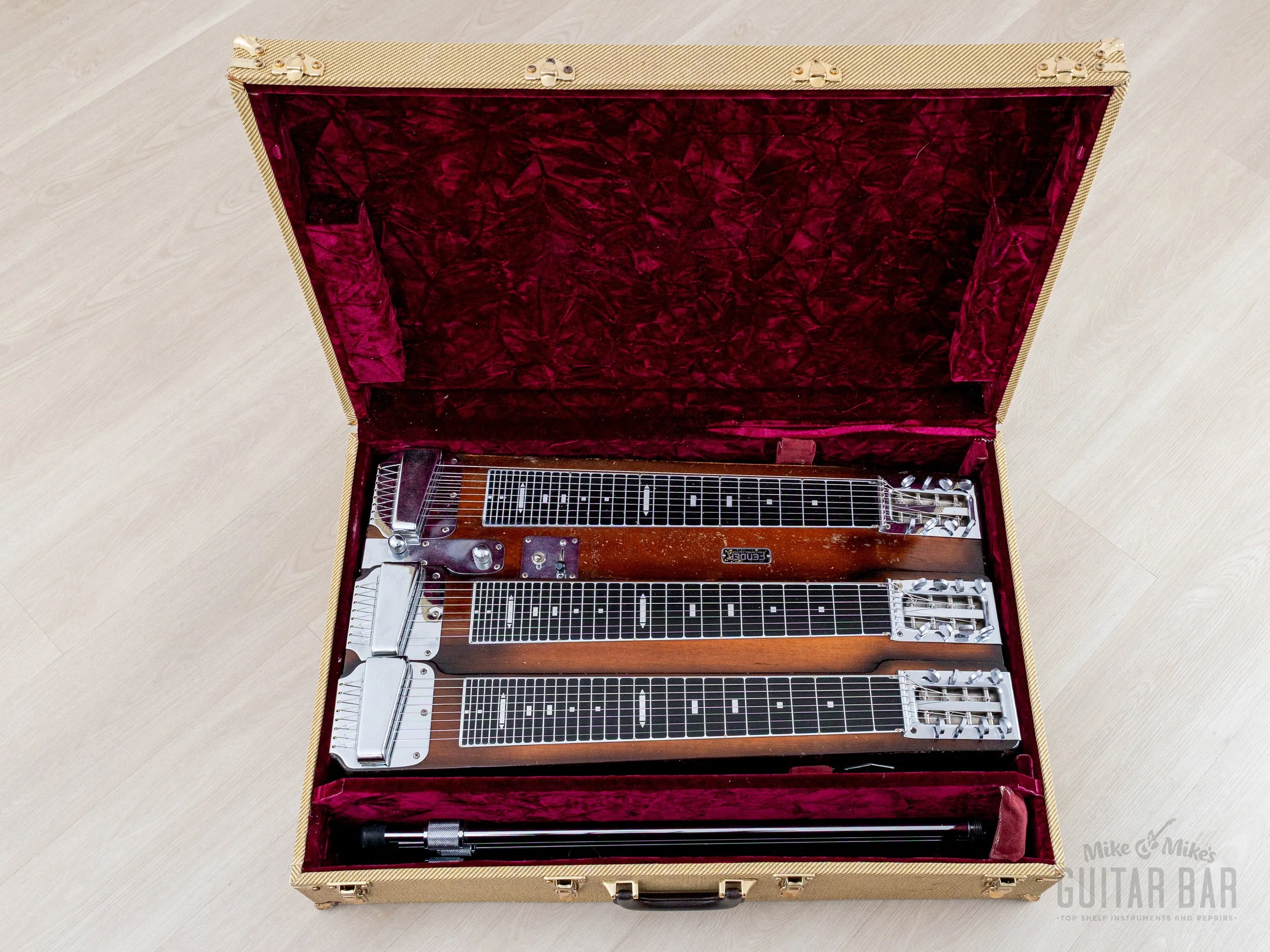 1955 Fender Custom Triple 8 T-8 Vintage Console Lap Steel w/ Tweed Case, Legs - Image 17