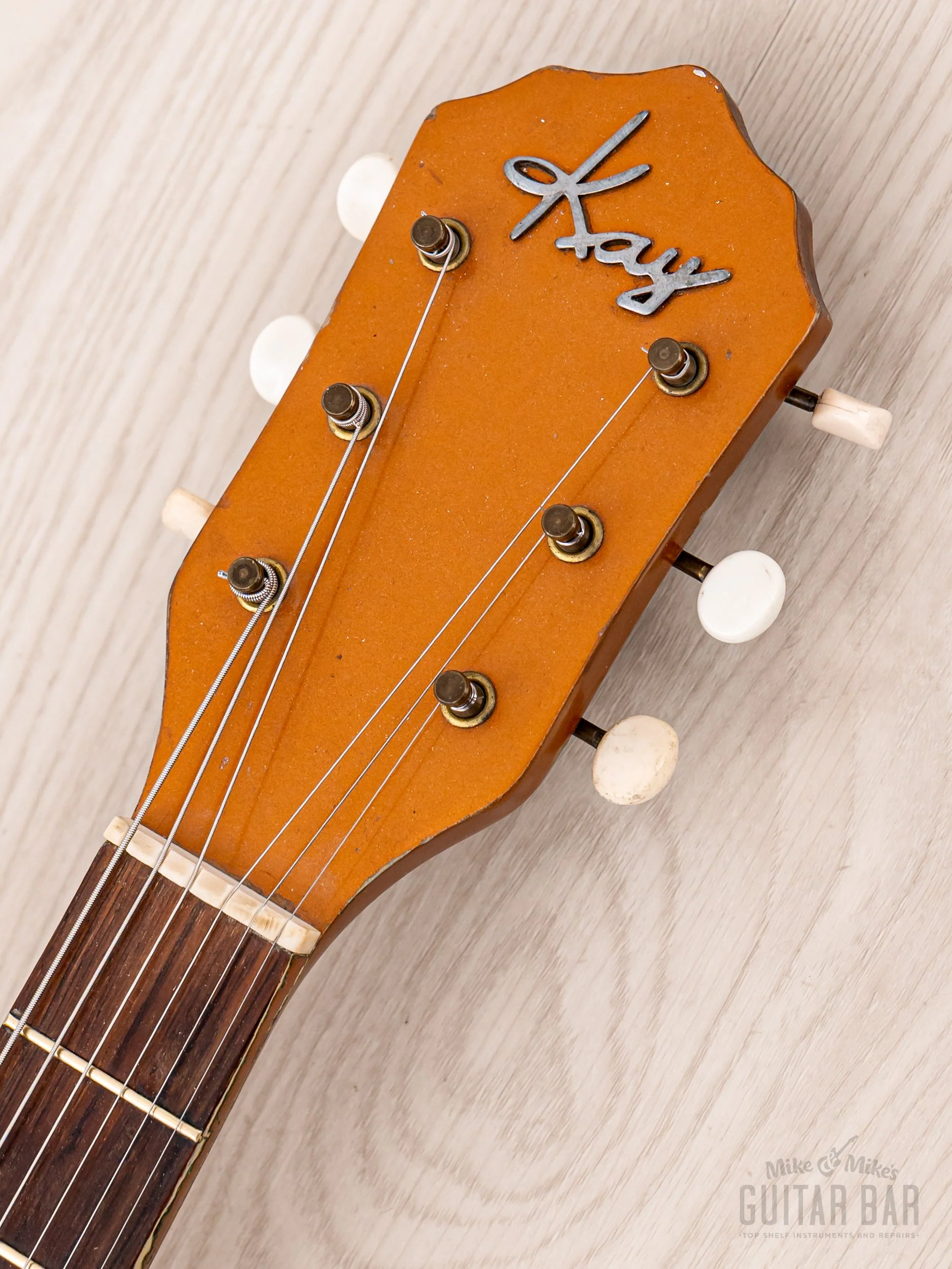 1957 Kay K142 Vintage Neck Through Electric Guitar Copper, 100% Original w/ Case - Image 4