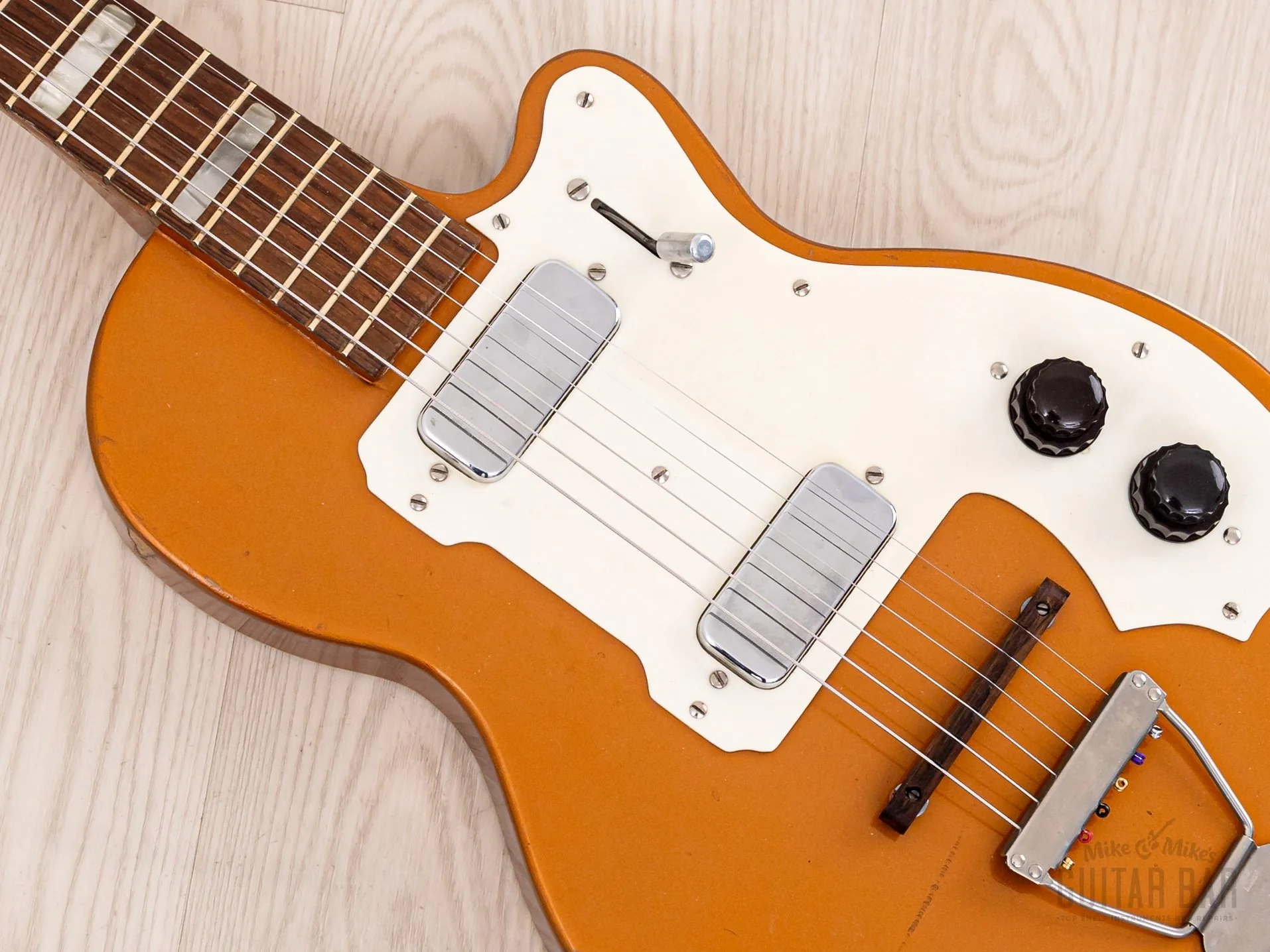 1957 Kay K142 Vintage Neck Through Electric Guitar Copper, 100% Original w/ Case - Image 7
