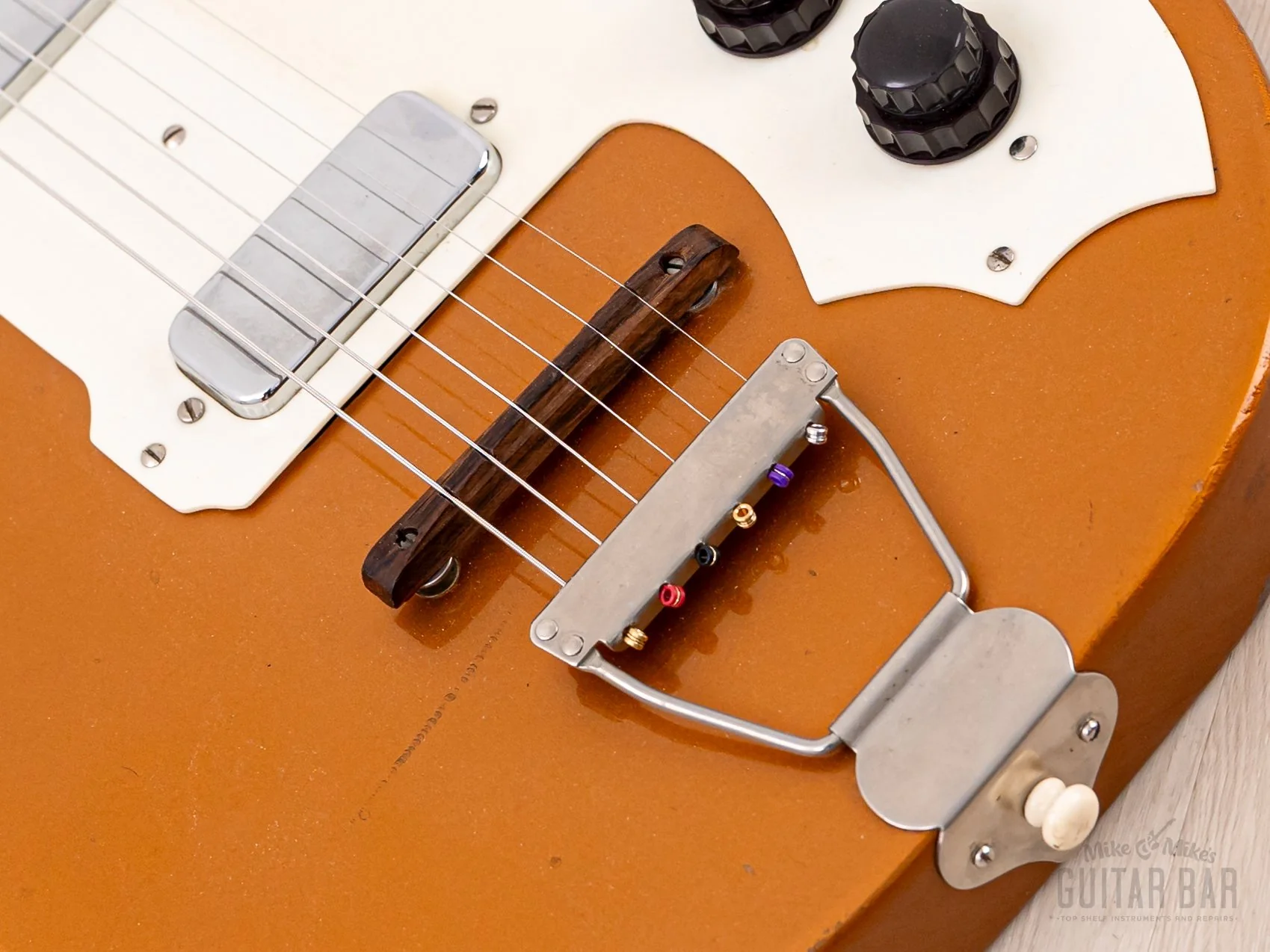 1957 Kay K142 Vintage Neck Through Electric Guitar Copper, 100% Original w/ Case - Image 8