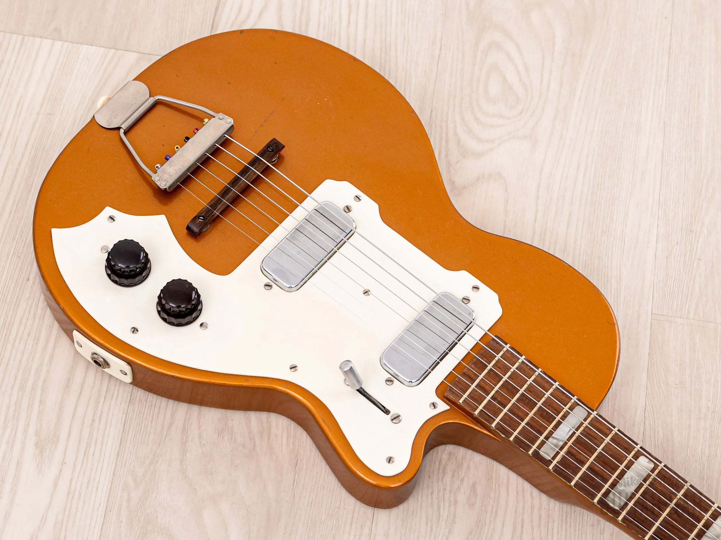 1957 Kay K142 Vintage Neck Through Electric Guitar Copper, 100% Original w/ Case - Image 9