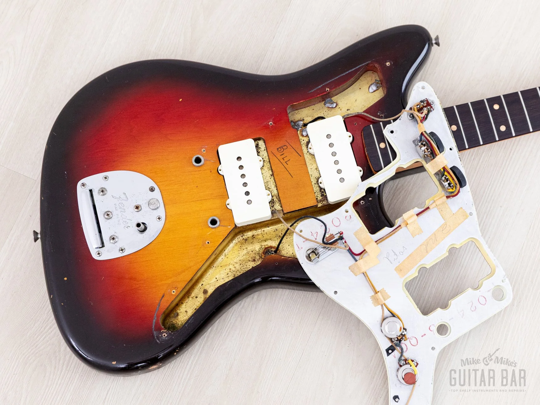 1958/1961 Fender Jazzmaster Employee Build Vintage Pre-CBS Offset Guitar Sunburst 100% Original w/ Case, Hangtag - Image 20