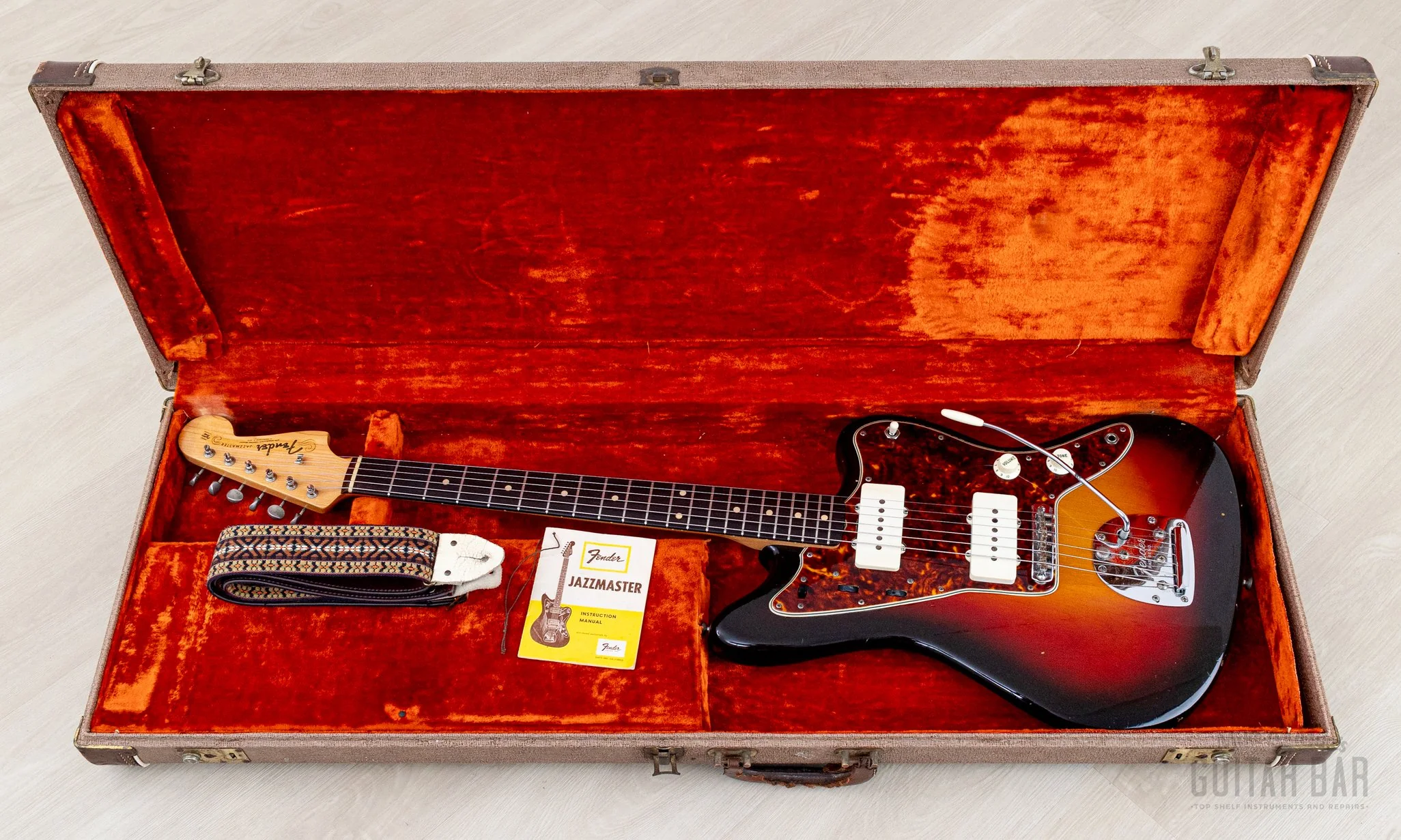 1958/1961 Fender Jazzmaster Employee Build Vintage Pre-CBS Offset Guitar Sunburst 100% Original w/ Case, Hangtag - Image 24
