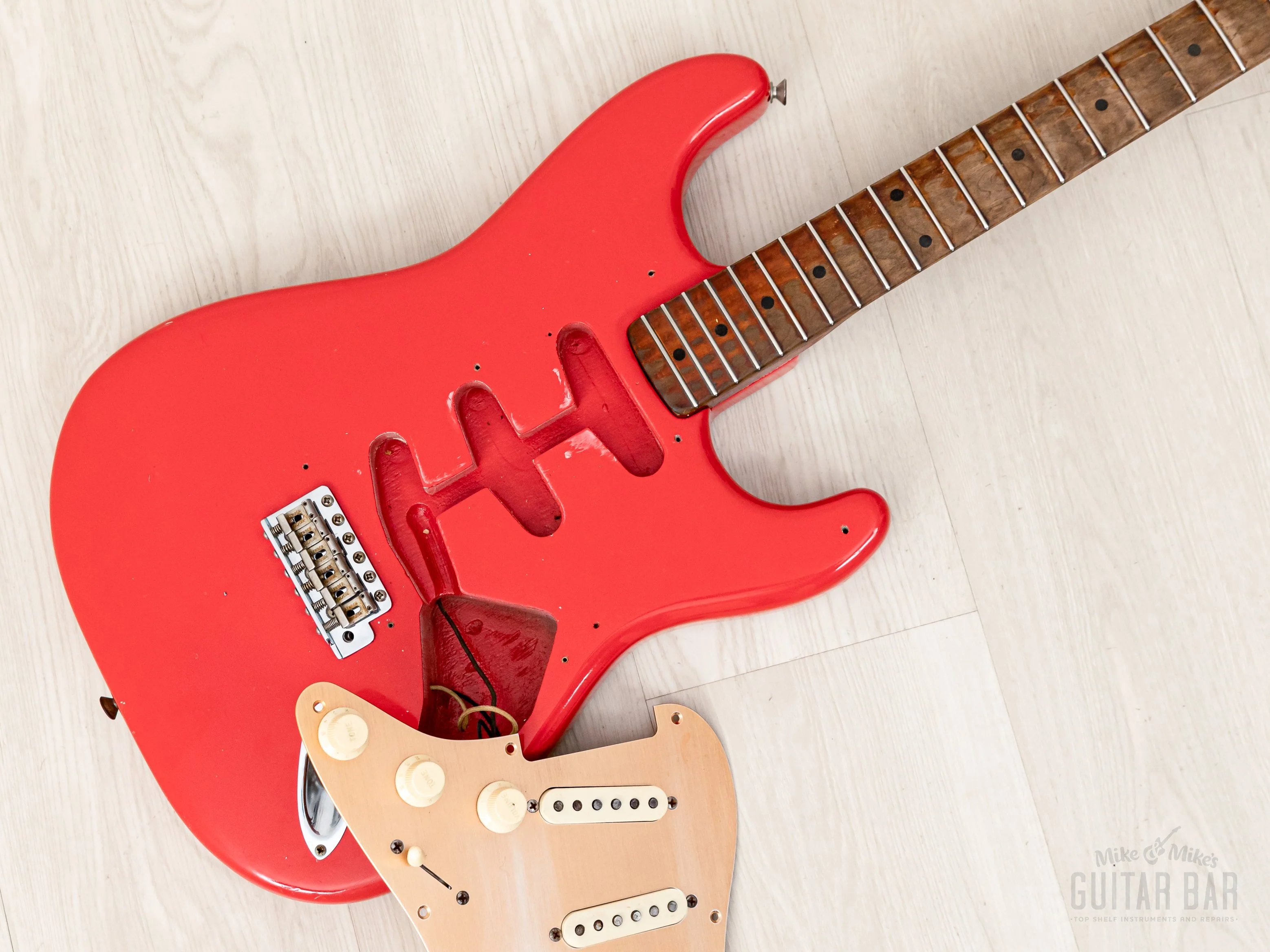 1959 Fender Stratocaster Vintage Guitar Pre-CBS, Matador Red Lacquer (Riggio) w/ Tweed Case - Image 23