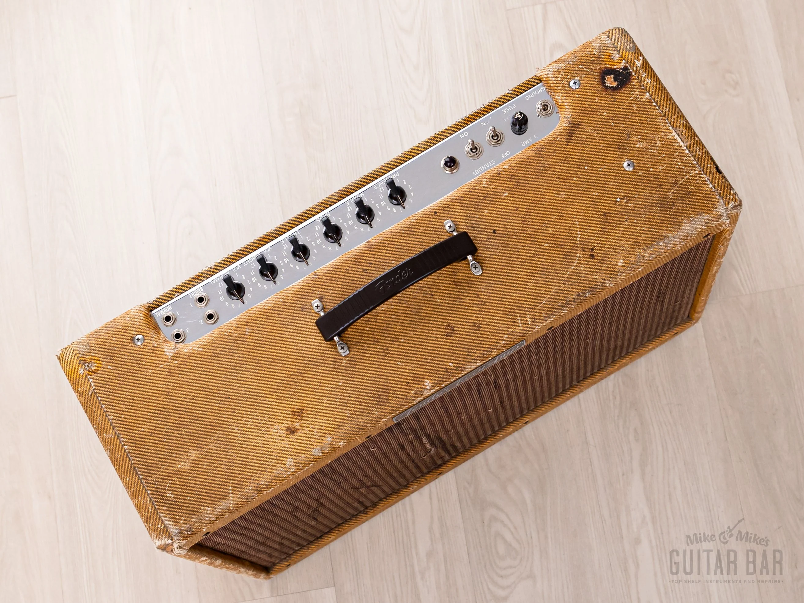 1959 Fender Tweed Twin 5F8-A High Power Vintage 2x12 Tube Amp, 100% Original Circuit, Jensen P12N - Image 4