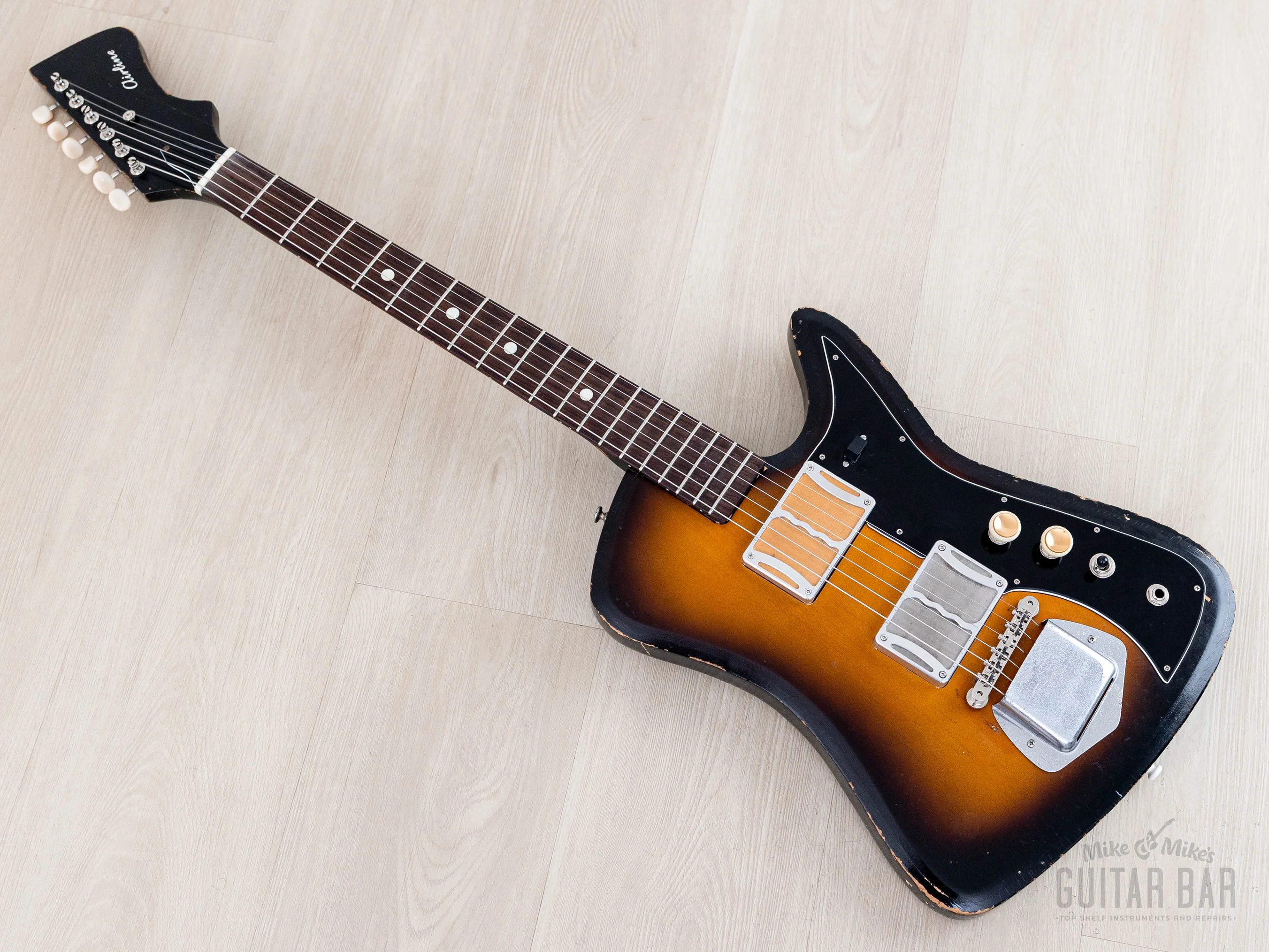 1960s Airline Bighorn Vintage Guitar, Ronin-Modded w/ Foilbuckers, Kay-Made - Image 11
