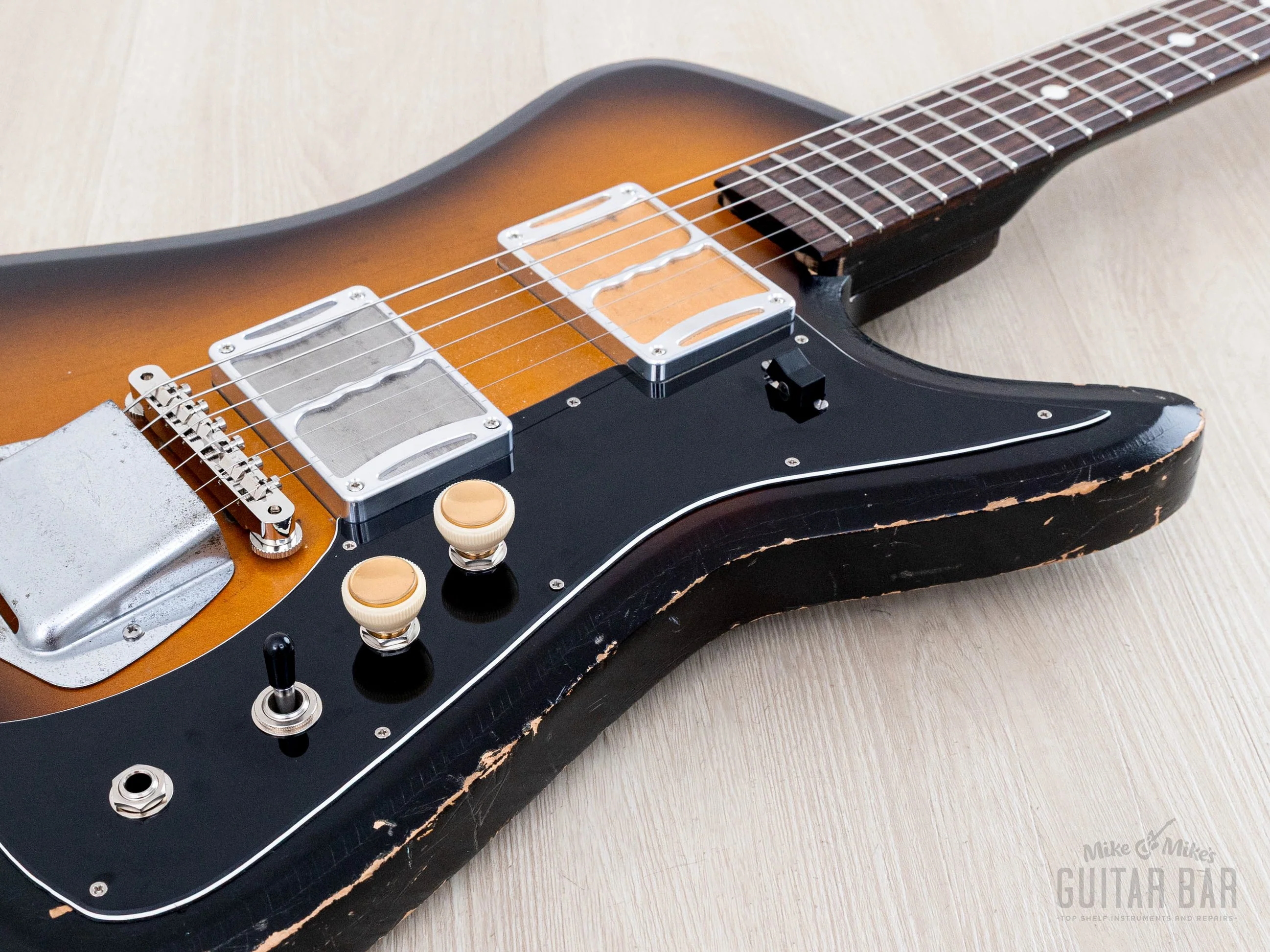 1960s Airline Bighorn Vintage Guitar, Ronin-Modded w/ Foilbuckers, Kay-Made - Image 6