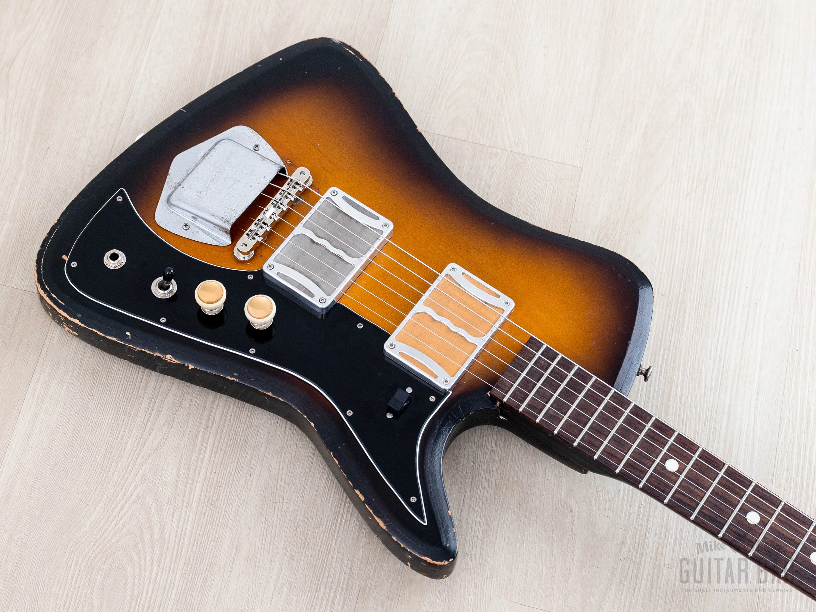 1960s Airline Bighorn Vintage Guitar, Ronin-Modded w/ Foilbuckers, Kay-Made - Image 8