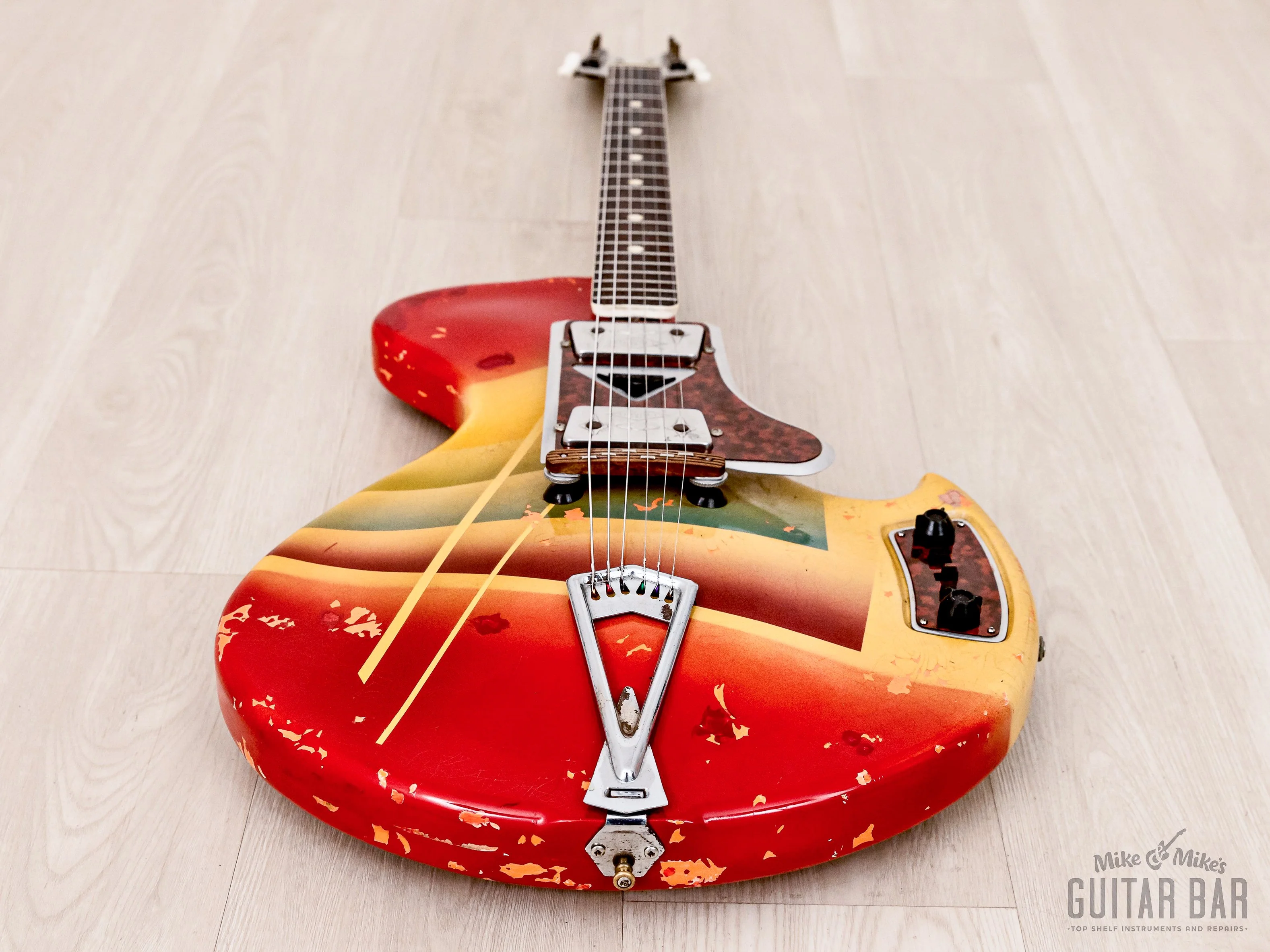 1960s Wandré Rock Oval Vintage Aluminum Neck Guitar w/ Case, Italy - Image 12