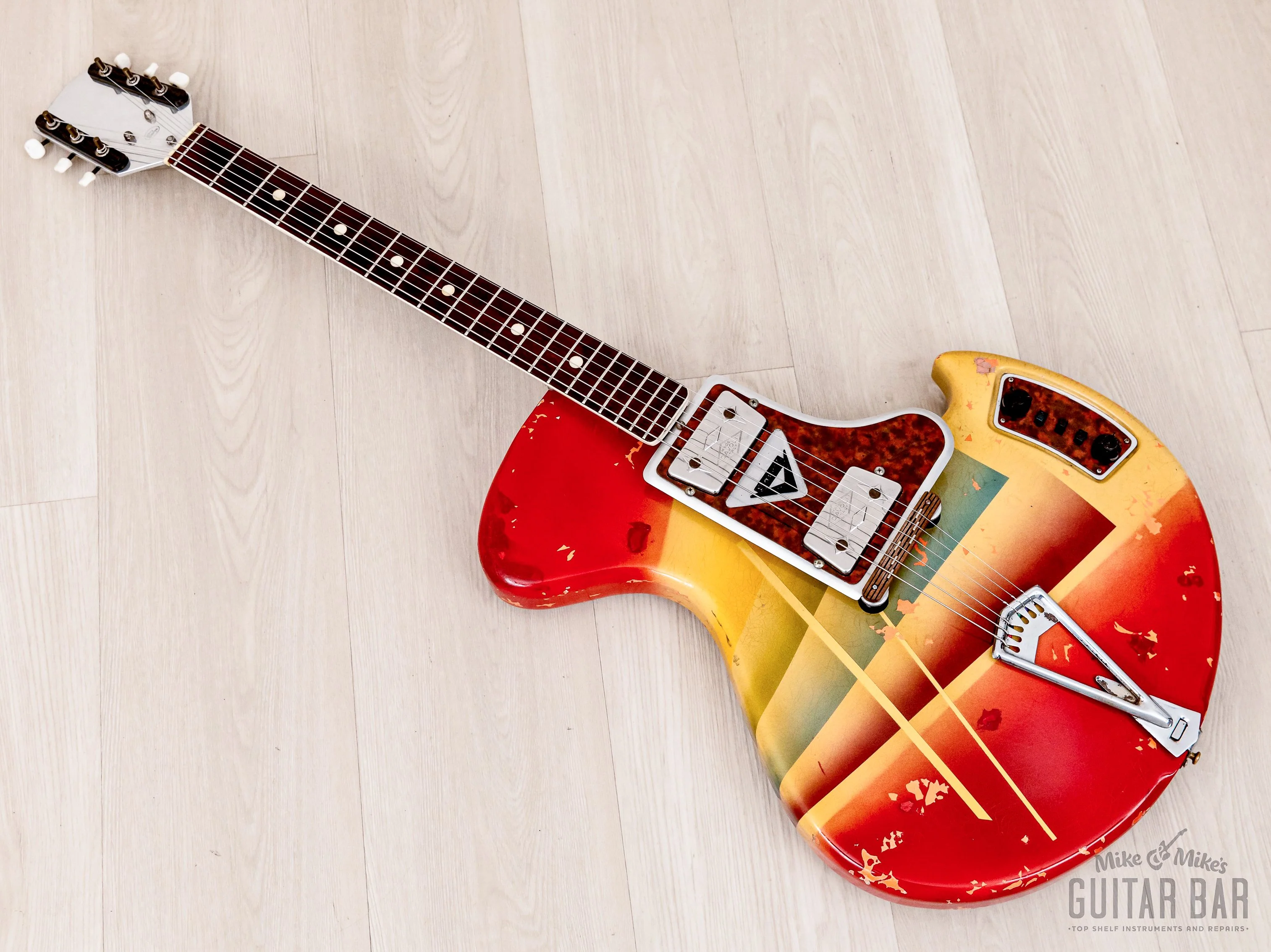 1960s Wandré Rock Oval Vintage Aluminum Neck Guitar w/ Case, Italy - Image 13