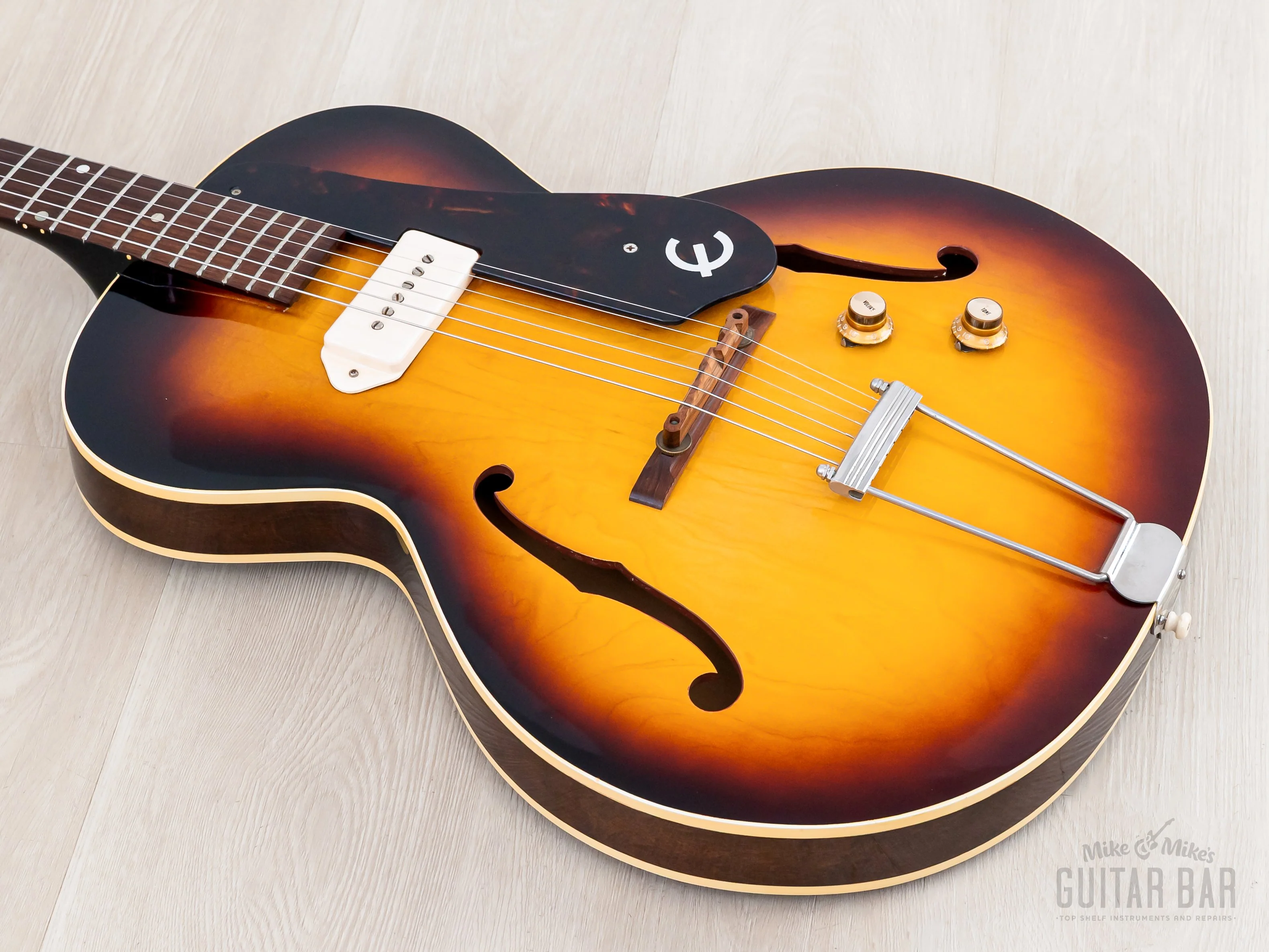 1961 Epiphone Century E-422T Vintage Thinline Hollowbody Guitar Sunburst, Collector-Grade w/ Case, Kalamazoo - Image 13