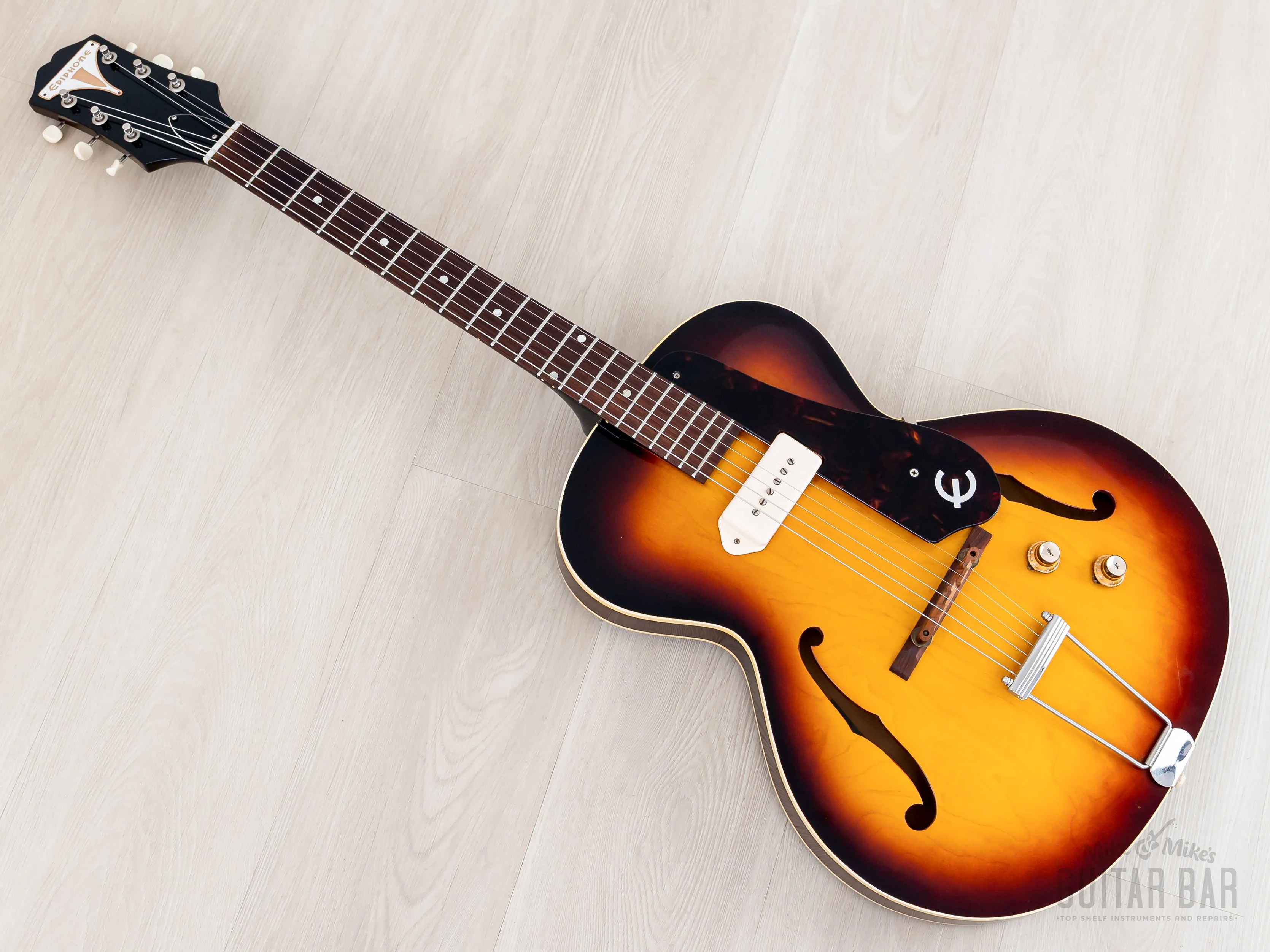 1961 Epiphone Century E-422T Vintage Thinline Hollowbody Guitar Sunburst, Collector-Grade w/ Case, Kalamazoo - Image 15