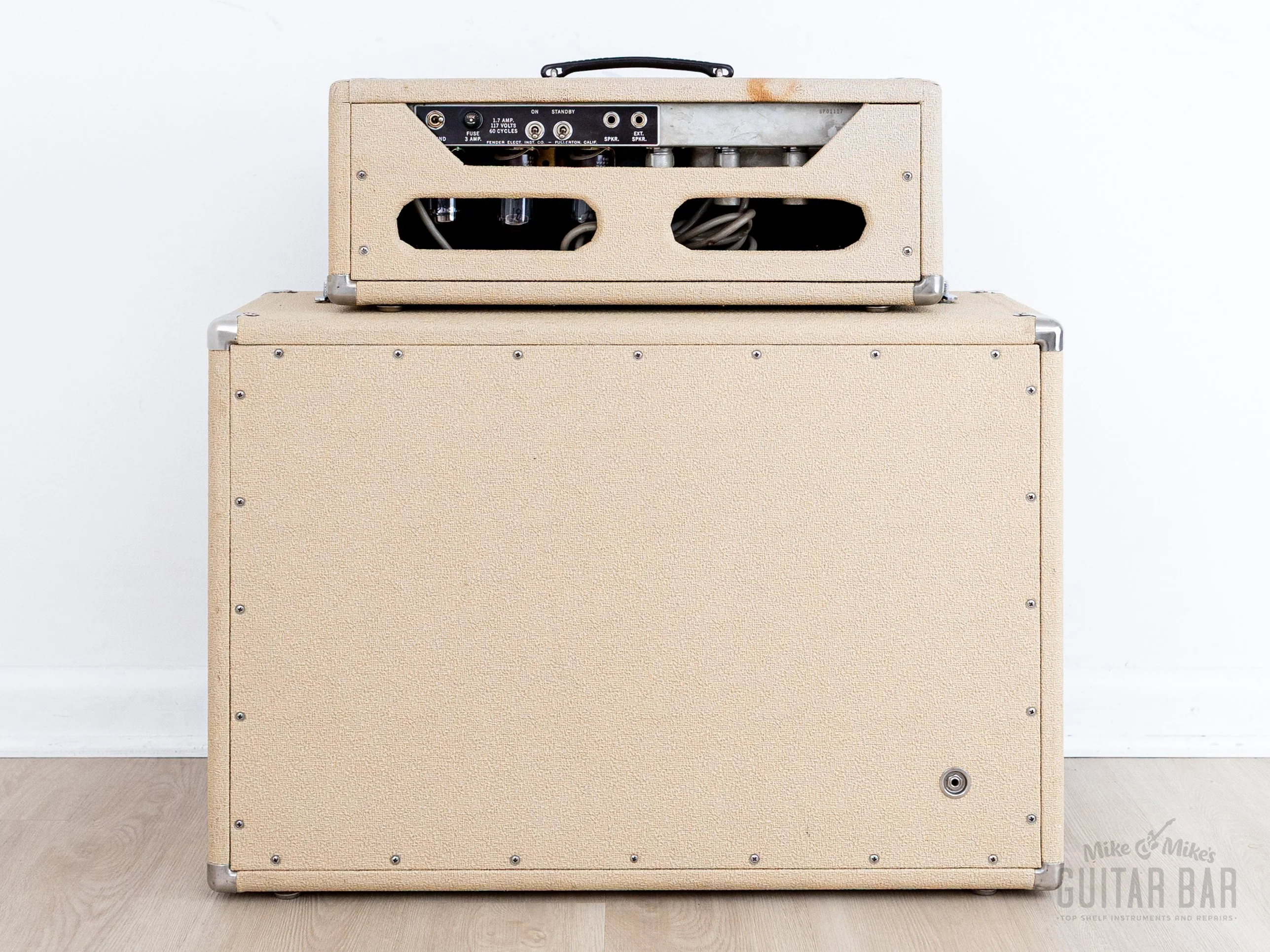 1961 Fender Bassman 6G6 Blonde Brown Panel Vintage Piggyback Tube Amp 1x12 Tone Ring w/ Oxford 12M6, Victoria Covers - Image 7