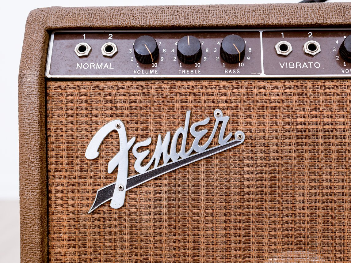 1961 Fender Vibrasonic Brown Panel Vintage Tube Amp 6G13-A 1x15 JBL D130 w/ Ftsw, Showman - Image 3