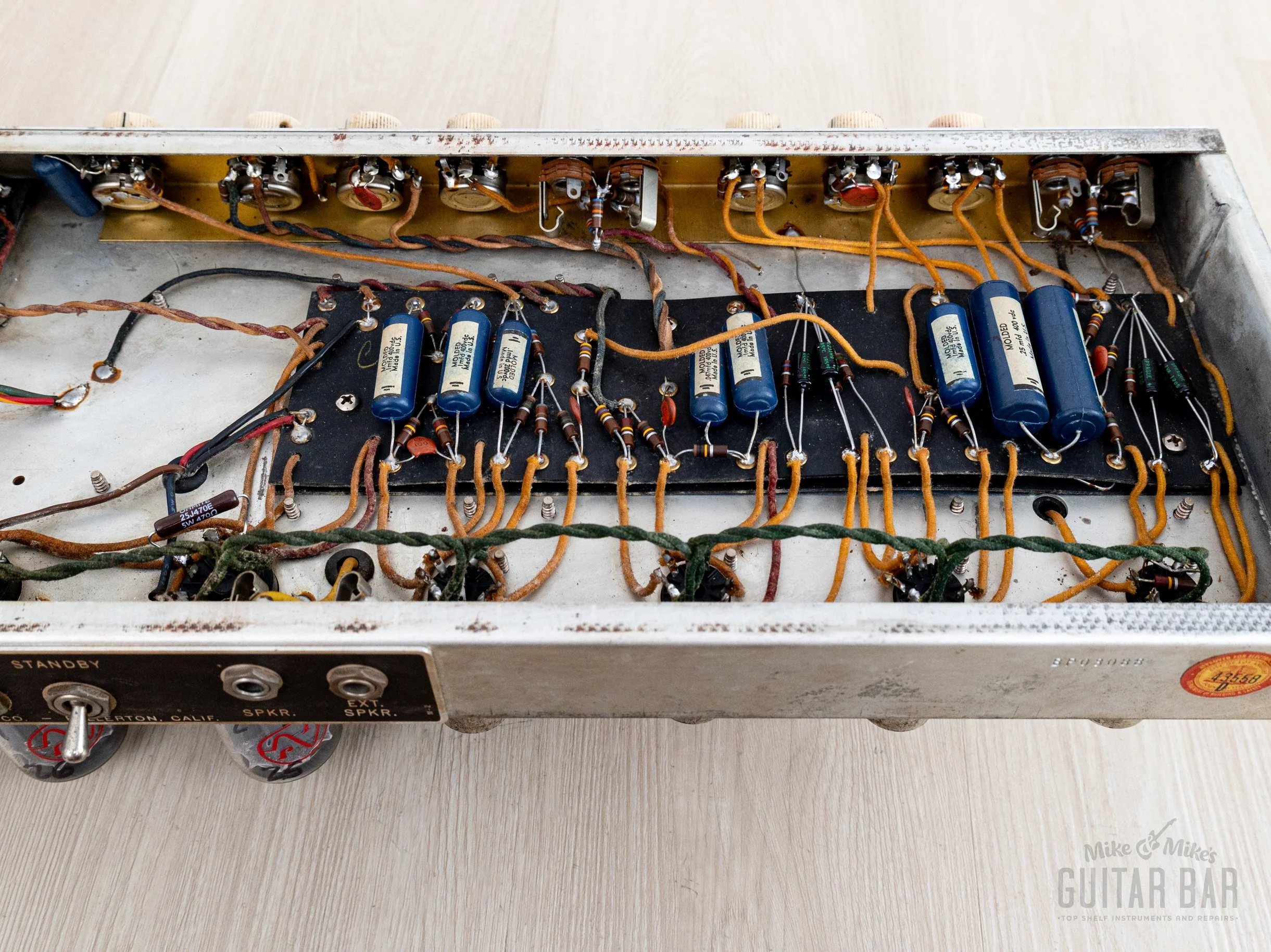 1962 Fender Bassman 6G6-A Tuxedo Brown Panel Blonde Vintage Piggyback Tube Amp w/ Oxford 12M6 - Image 13