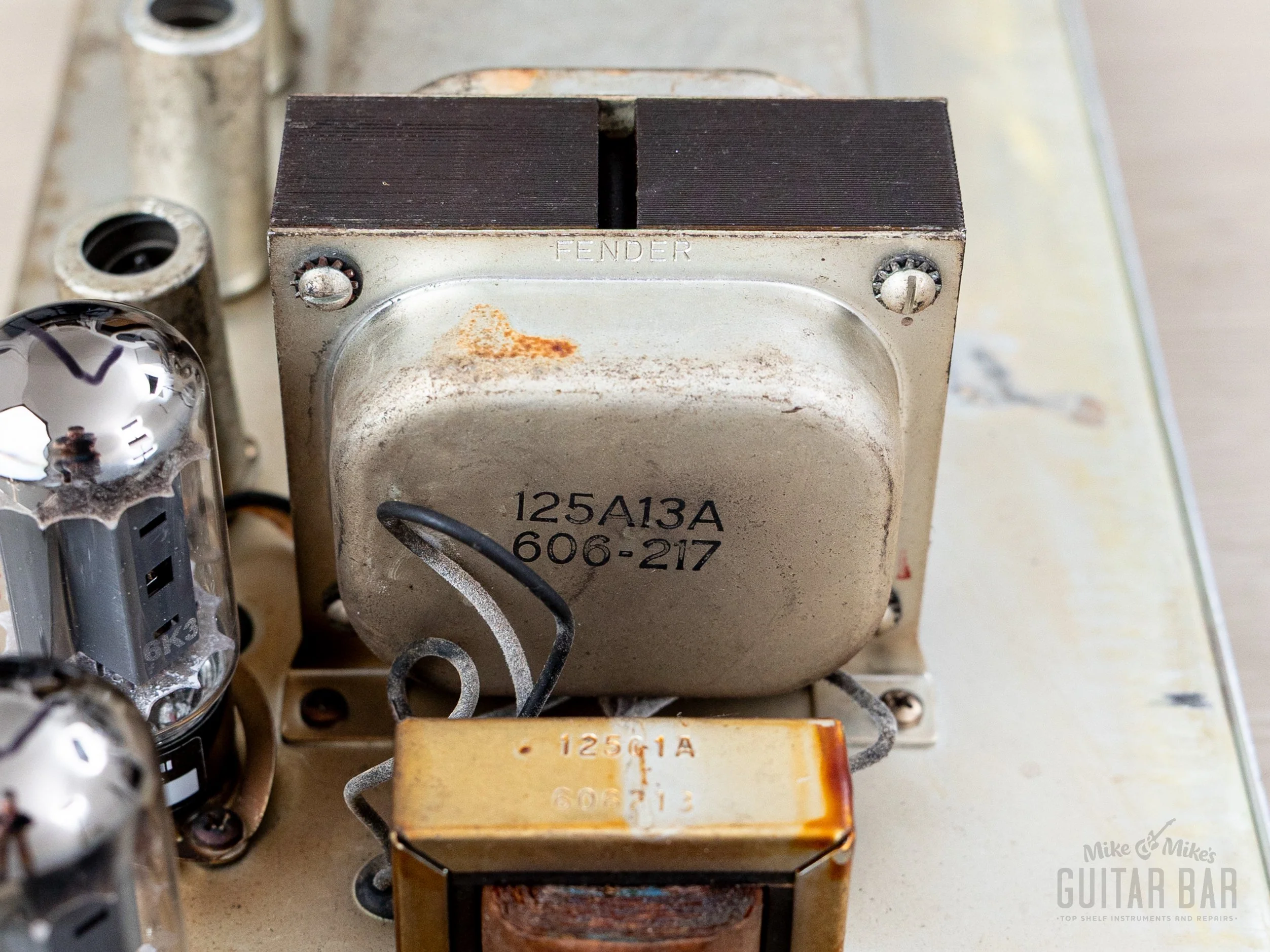 1962 Fender Bassman 6G6-A Tuxedo Brown Panel Blonde Vintage Piggyback Tube Amp w/ Oxford 12M6 - Image 17