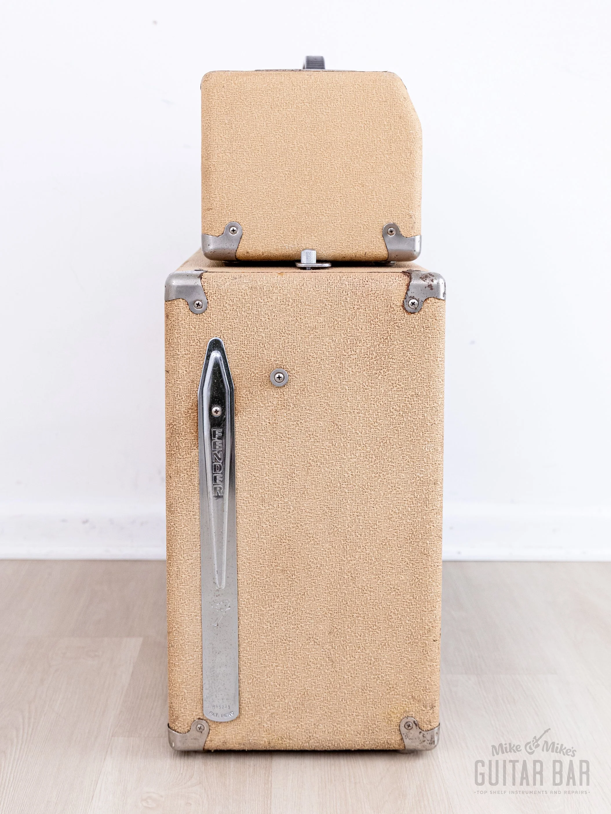 1962 Fender Bassman 6G6-A Tuxedo Brown Panel Blonde Vintage Piggyback Tube Amp w/ Oxford 12M6 - Image 4