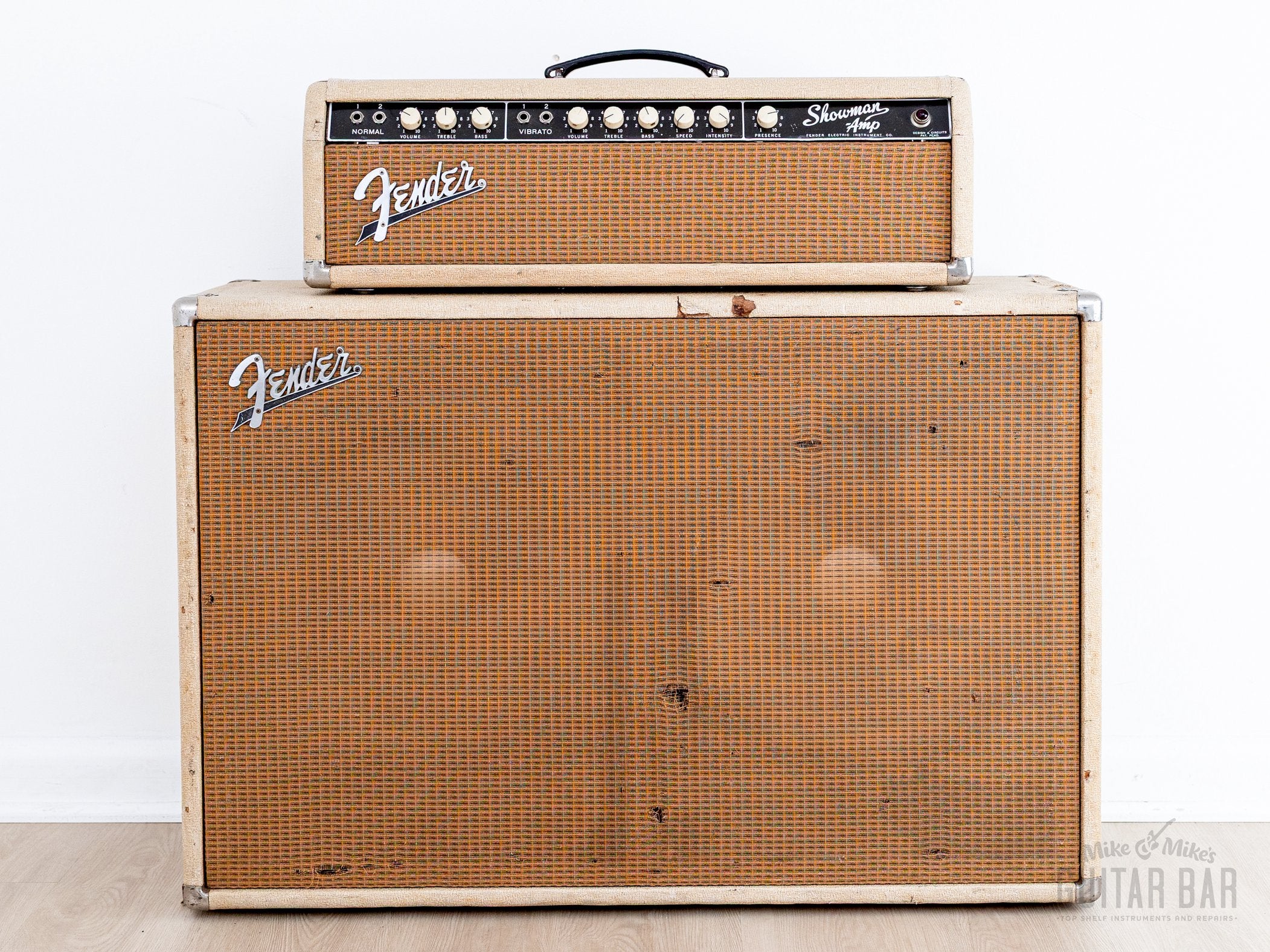 1962 Fender Dual Showman Blonde Brown Panel Vintage Piggyback Tube Amp 2x15 w/ Altec 421A - Image 2