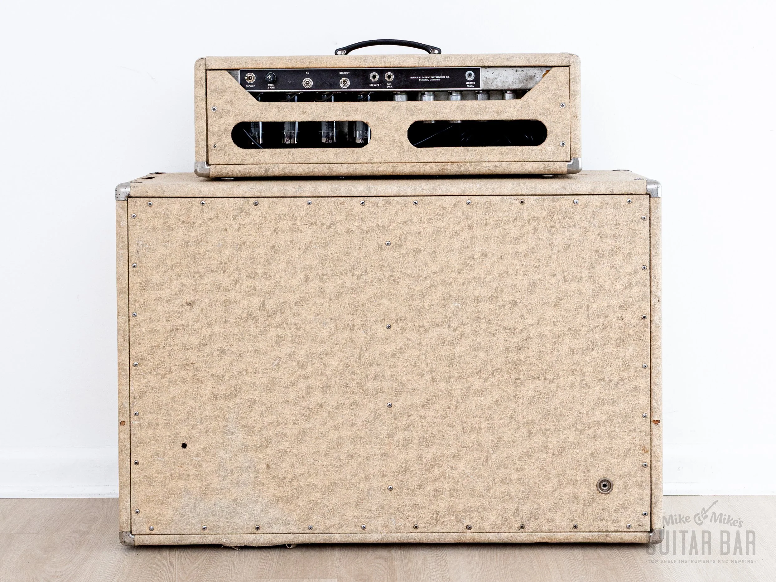 1962 Fender Dual Showman Blonde Brown Panel Vintage Piggyback Tube Amp 2x15 w/ Altec 421A - Image 7