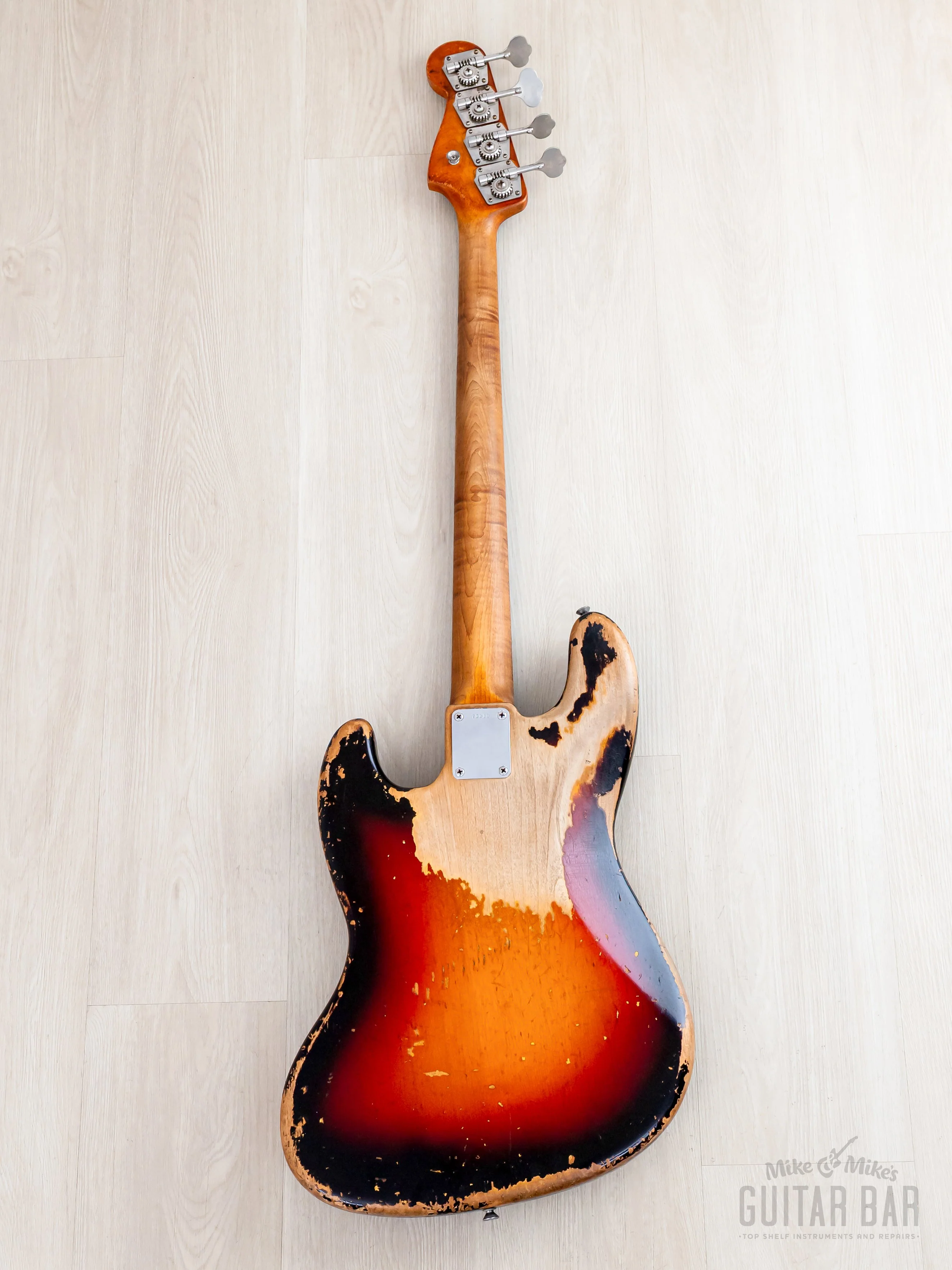 1962 Fender Jazz Bass Vintage Pre-CBS Slab Board, Sunburst w/ Case - Image 3