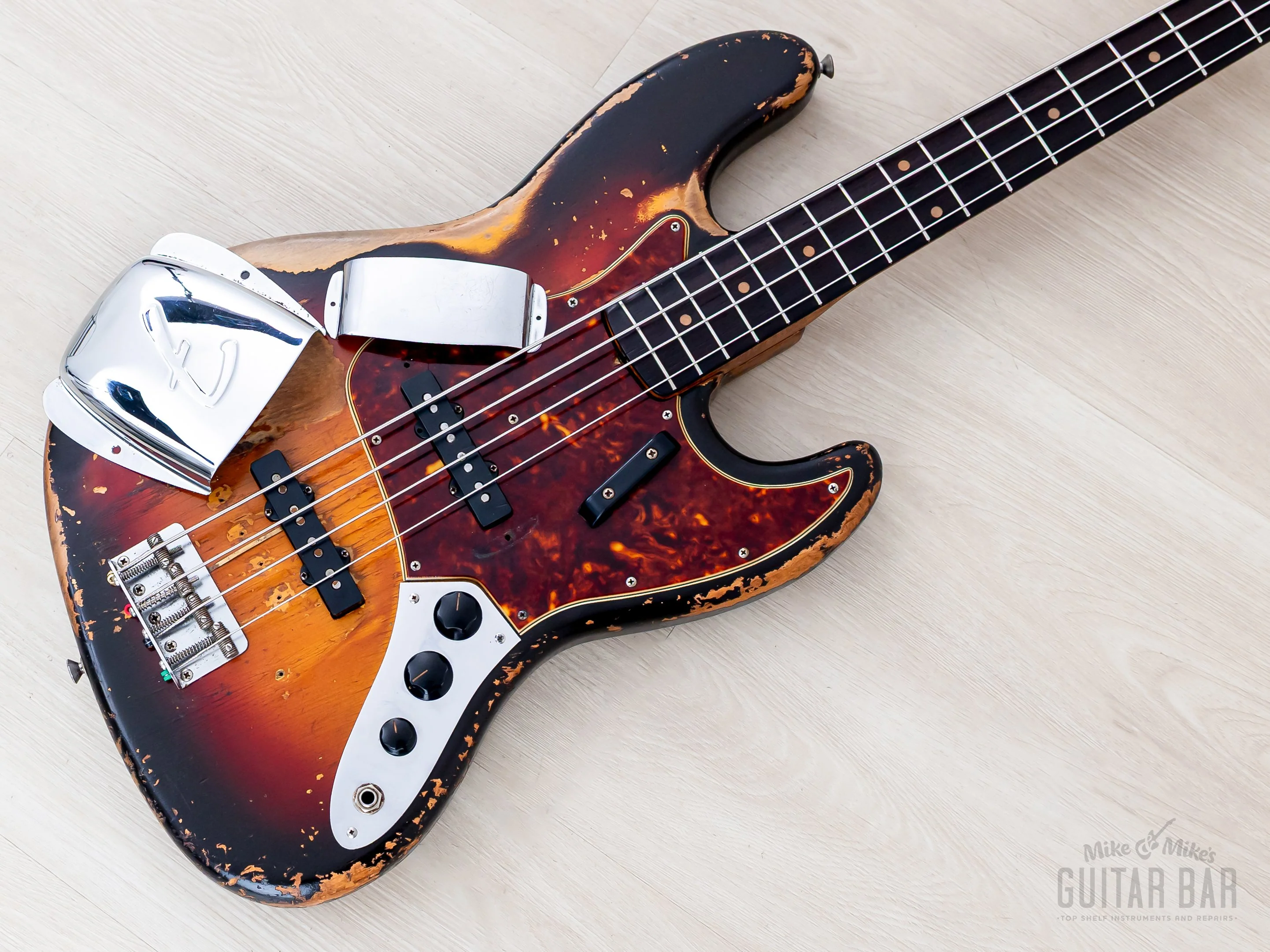 1962 Fender Jazz Bass Vintage Pre-CBS Slab Board, Sunburst w/ Case - Image 7
