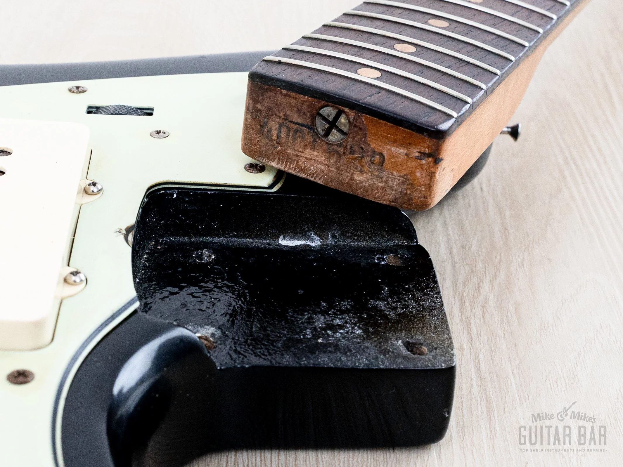 1962 Fender Jazzmaster Pre-CBS Vintage Offset Guitar Black + Headstock w/ Case - Image 15