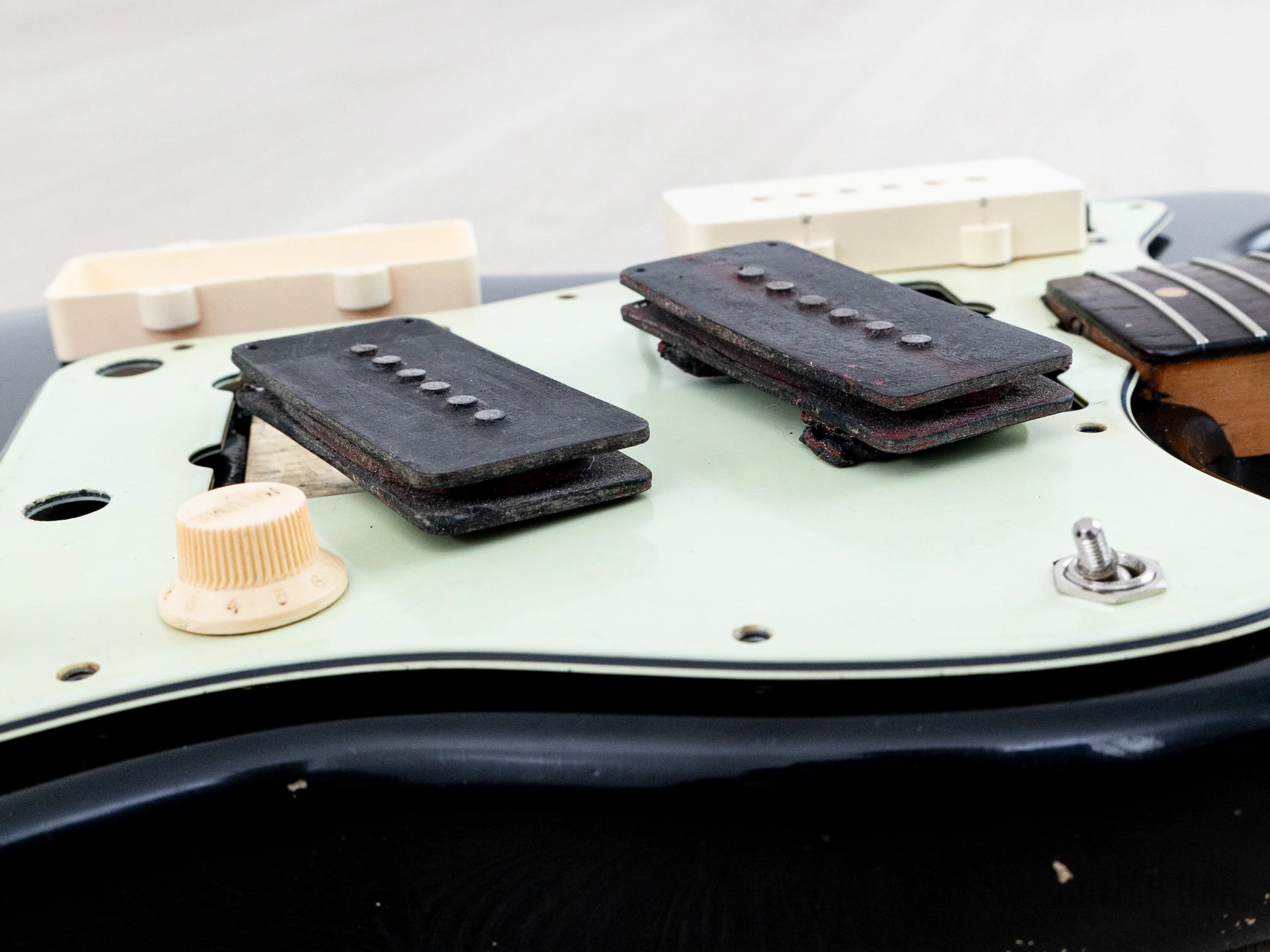1962 Fender Jazzmaster Pre-CBS Vintage Offset Guitar Black + Headstock w/ Case - Image 18