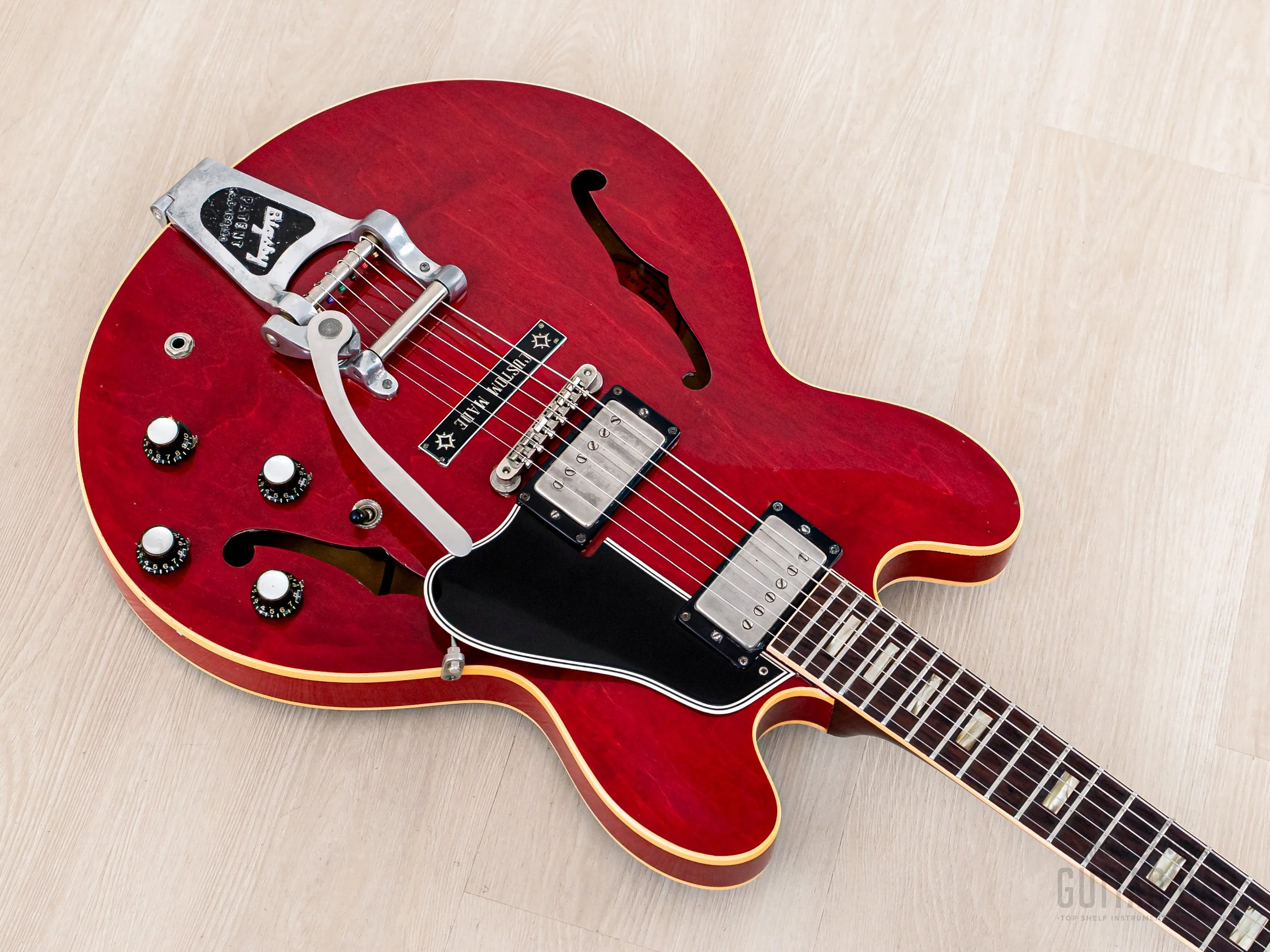 1962 Gibson ES-335 TDC Vintage Semi-Hollow Guitar Cherry w/ Bigsby, Pat # Pickups, Lifton Case - Image 10