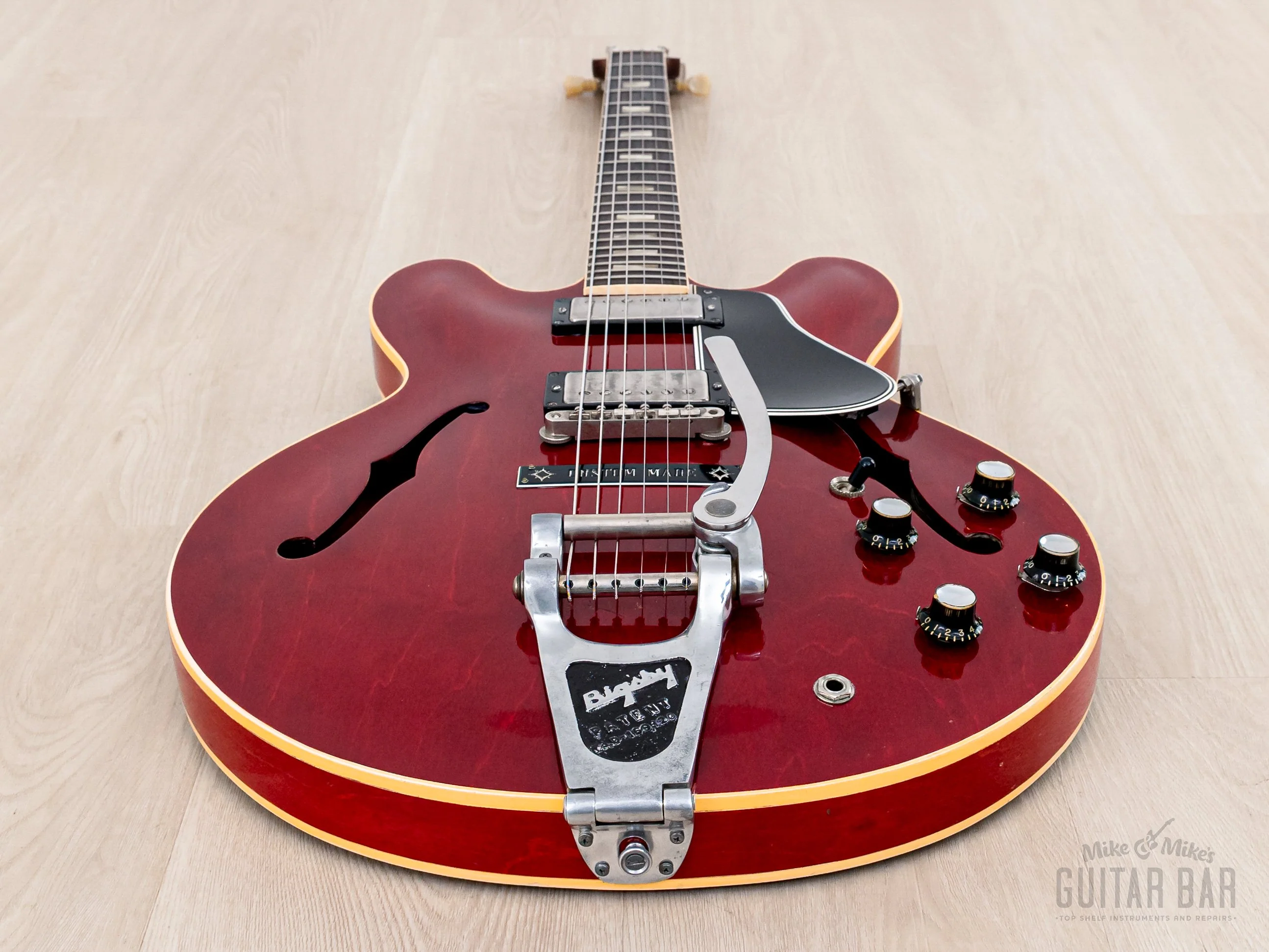 1962 Gibson ES-335 TDC Vintage Semi-Hollow Guitar Cherry w/ Bigsby, Pat # Pickups, Lifton Case - Image 12