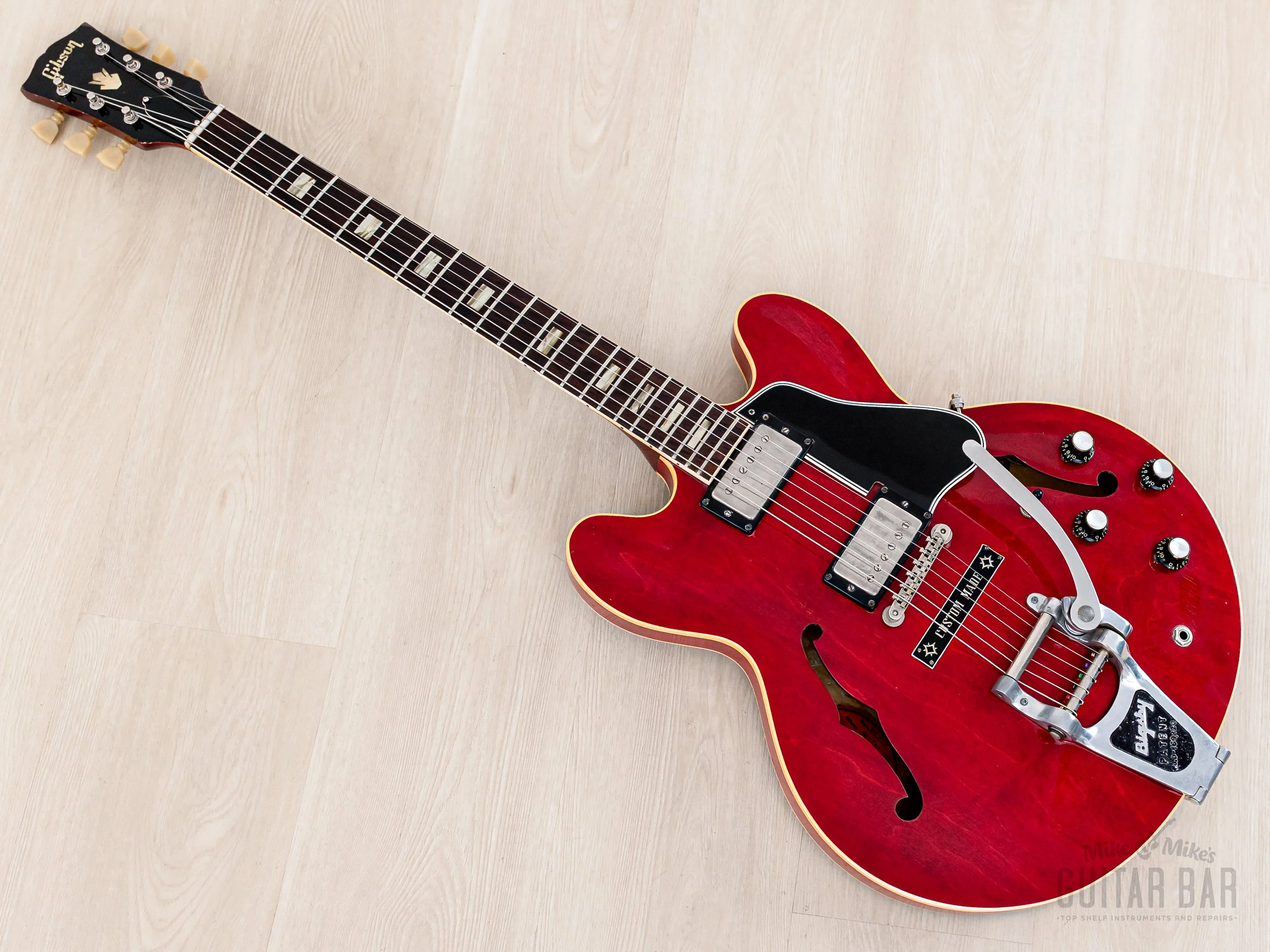 1962 Gibson ES-335 TDC Vintage Semi-Hollow Guitar Cherry w/ Bigsby, Pat # Pickups, Lifton Case - Image 13