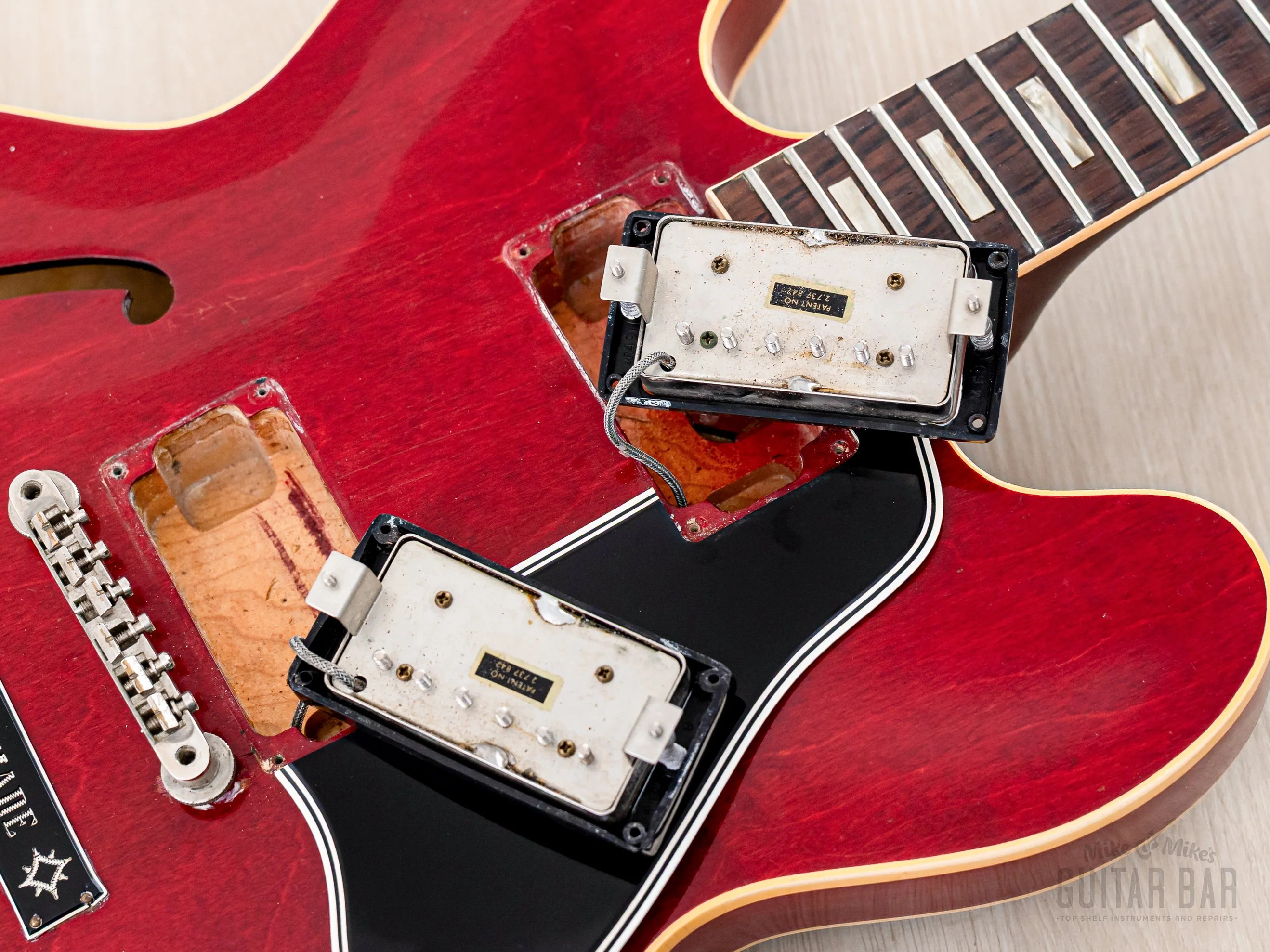 1962 Gibson ES-335 TDC Vintage Semi-Hollow Guitar Cherry w/ Bigsby, Pat # Pickups, Lifton Case - Image 16