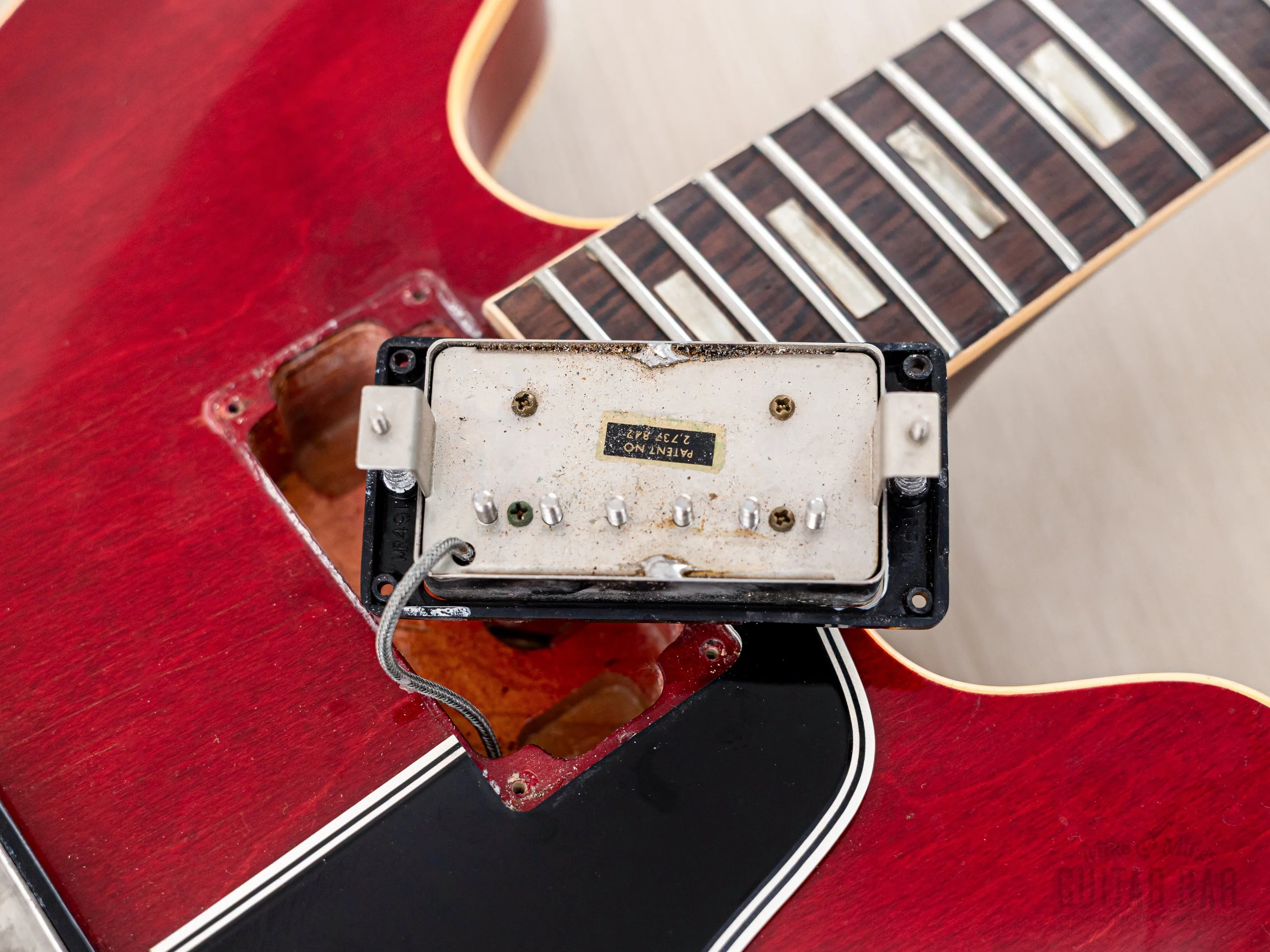 1962 Gibson ES-335 TDC Vintage Semi-Hollow Guitar Cherry w/ Bigsby, Pat # Pickups, Lifton Case - Image 17