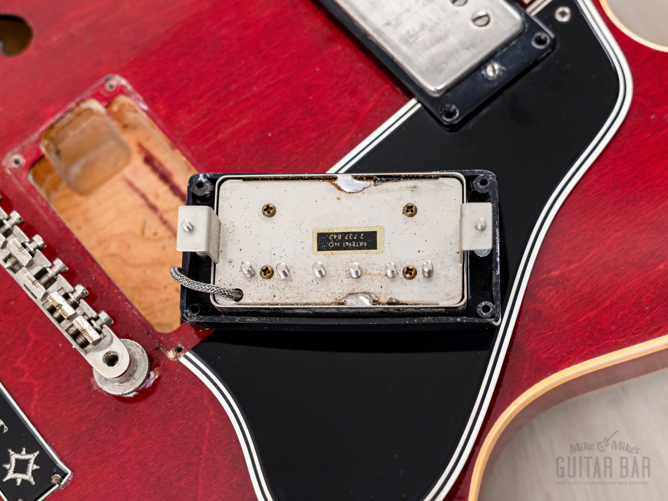 1962 Gibson ES-335 TDC Vintage Semi-Hollow Guitar Cherry w/ Bigsby, Pat # Pickups, Lifton Case - Image 18