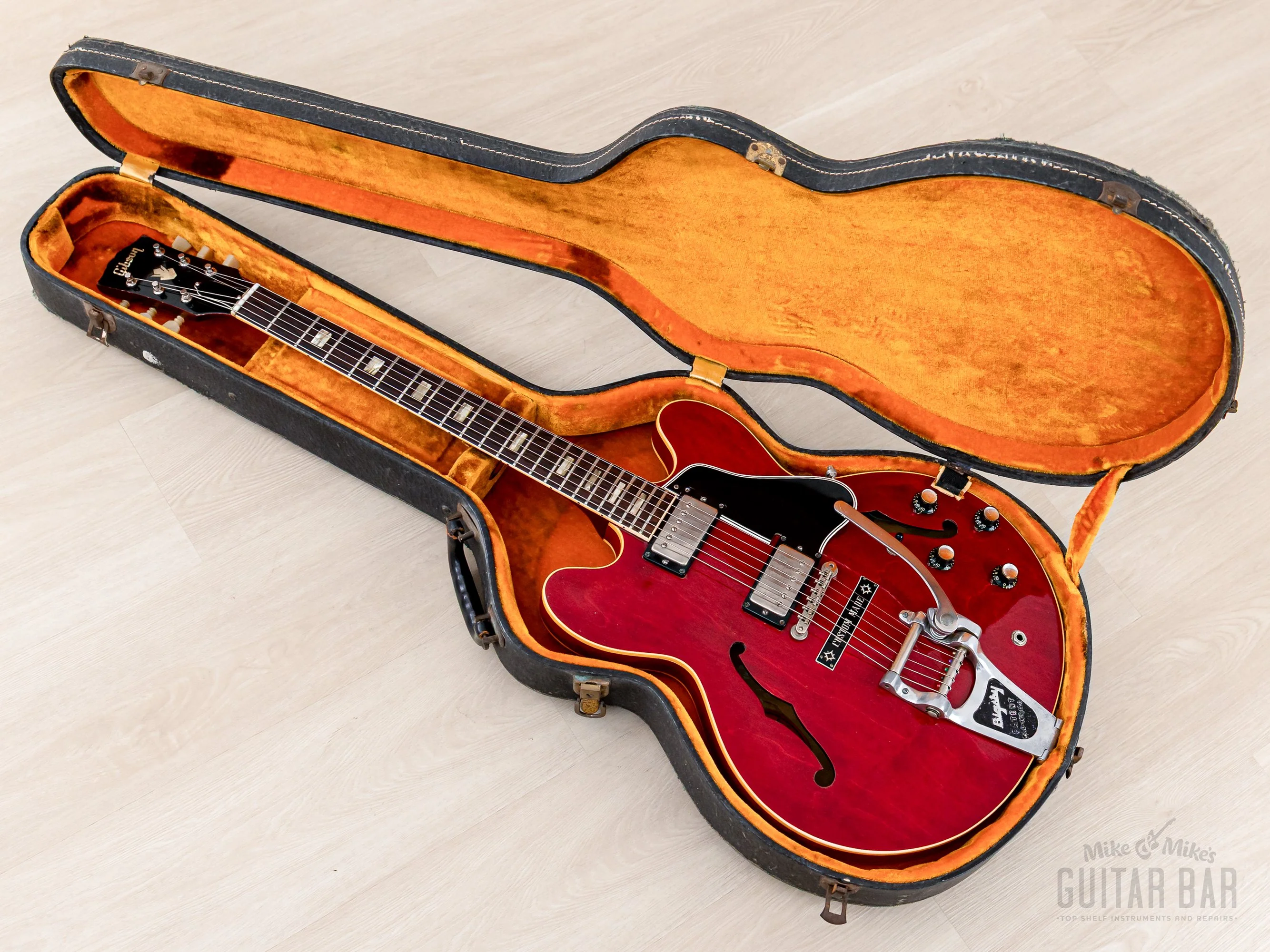 1962 Gibson ES-335 TDC Vintage Semi-Hollow Guitar Cherry w/ Bigsby, Pat # Pickups, Lifton Case - Image 22