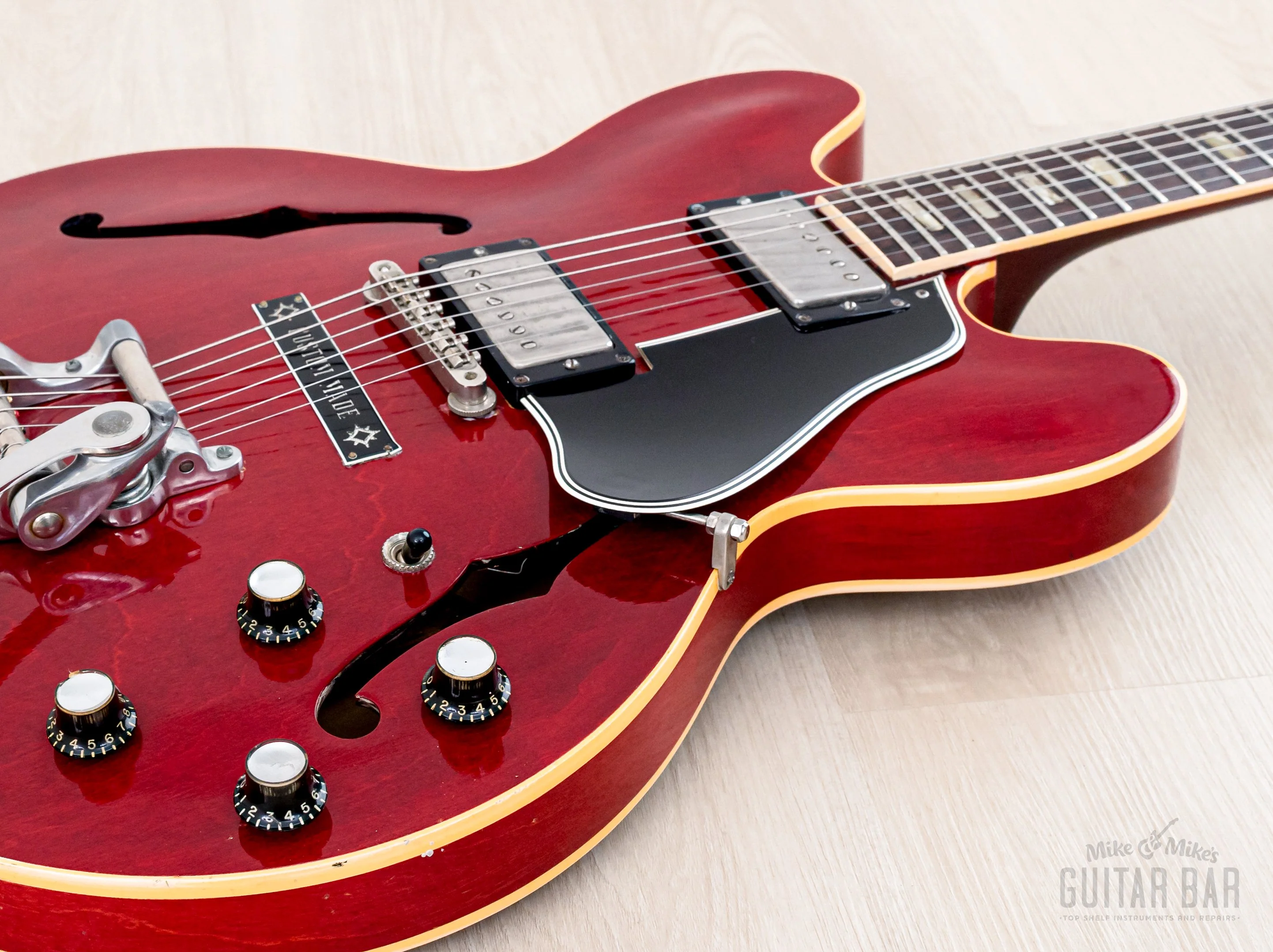 1962 Gibson ES-335 TDC Vintage Semi-Hollow Guitar Cherry w/ Bigsby, Pat # Pickups, Lifton Case - Image 7