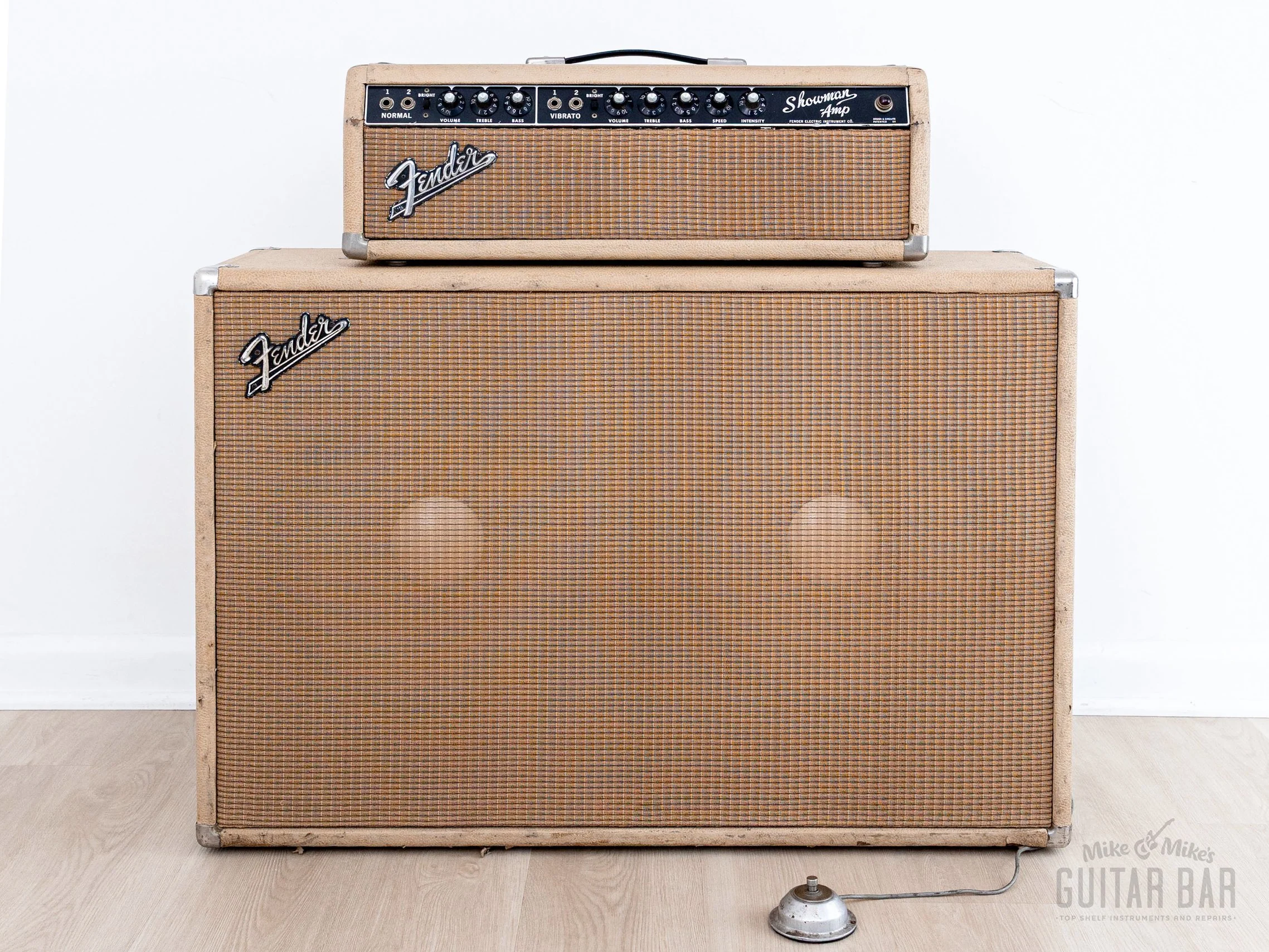 1963 Fender Dual Showman Pre-CBS Vintage Blonde Black Panel Piggyback Tube Amp w/ 7355 Tubes, JBL D130 Speakers - Image 2